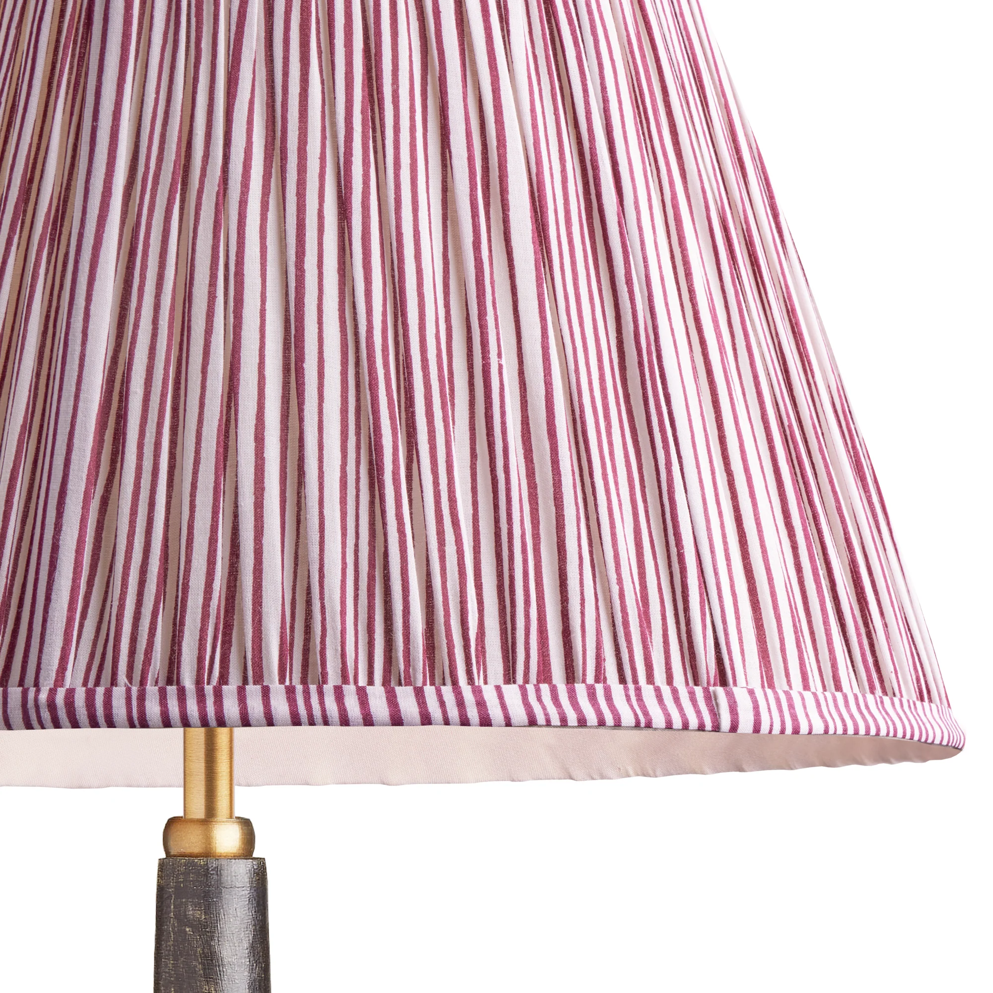 8 inch empire clip on shade in ruby candy stripe block printed cotton - Image 2