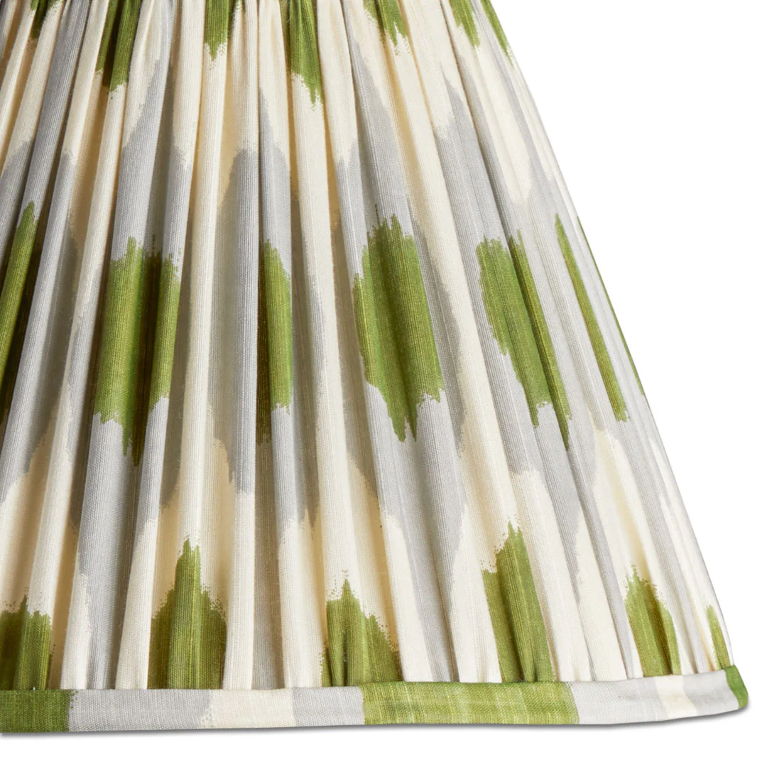 8 inch empire shade for cordless lamps in egg & spoon ikat gray green silk