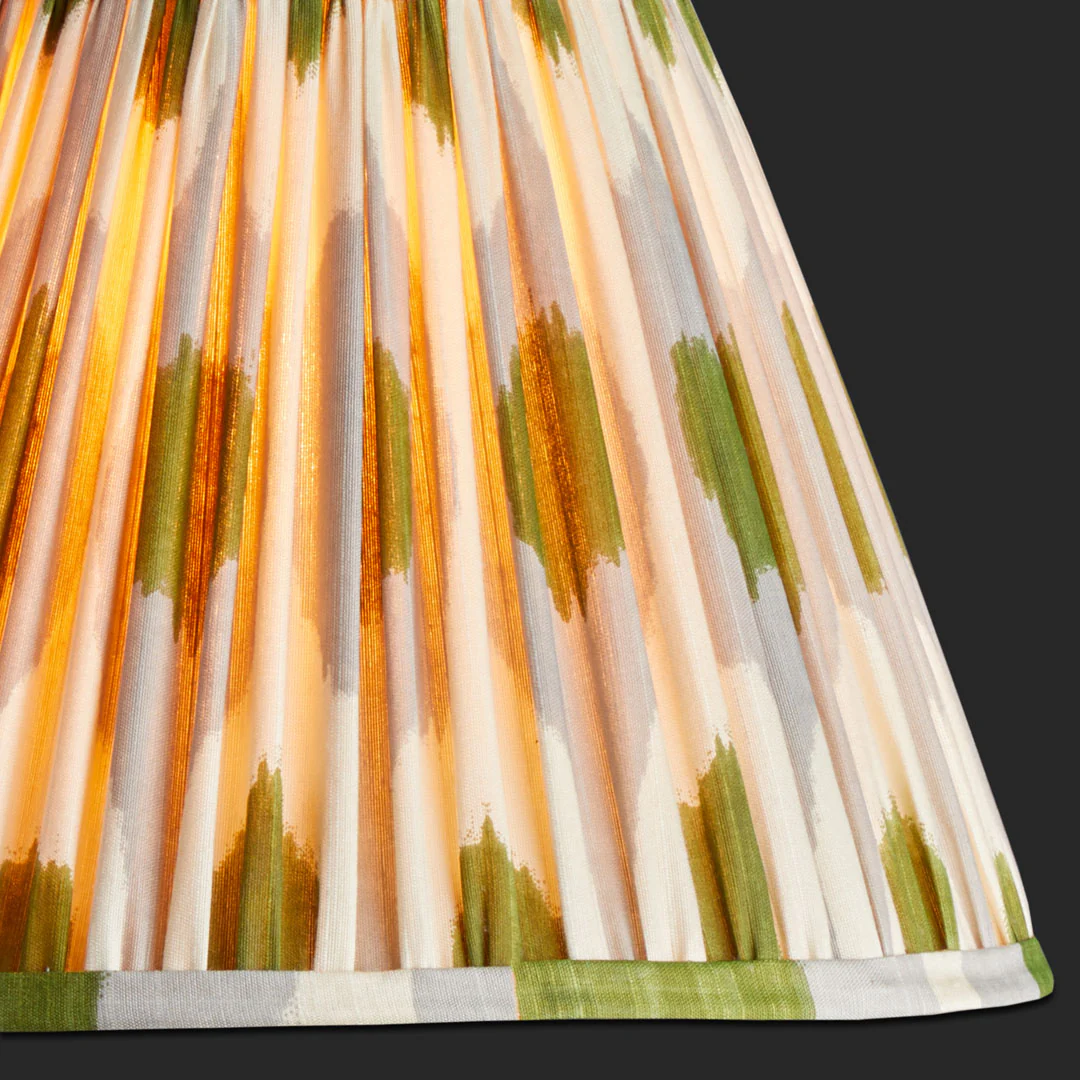 8 inch empire shade for cordless lamps in egg & spoon ikat gray green silk - Image 2