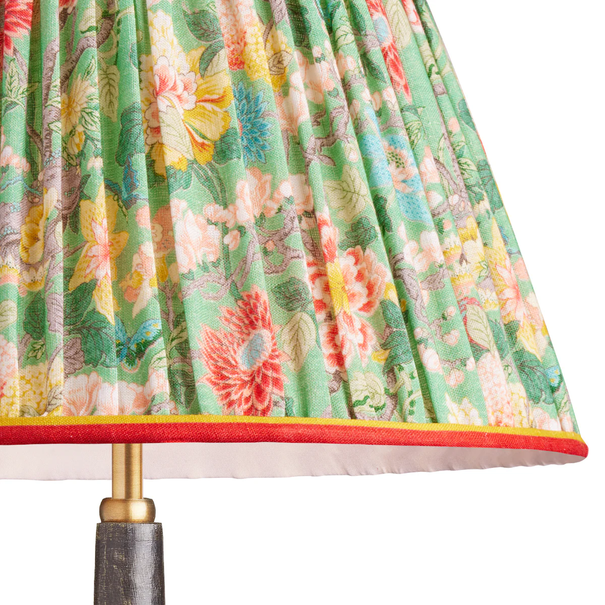 8 inch empire shade for cordless lamps in emerald Little Magnolia linen by GP & J Baker - Image 2