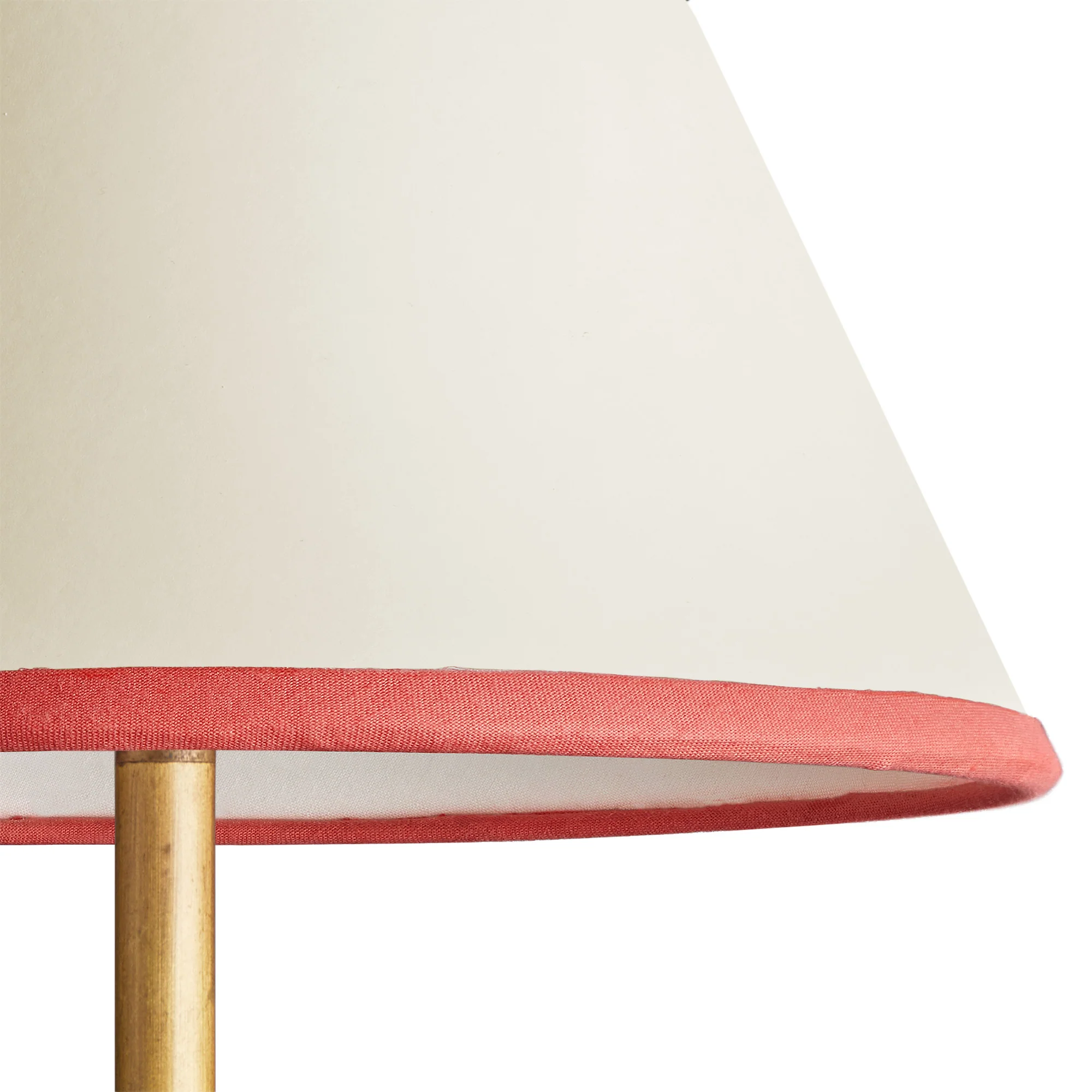 8 inch empire shade for cordless lamps in top n tail cream card with coral tape - Image 2