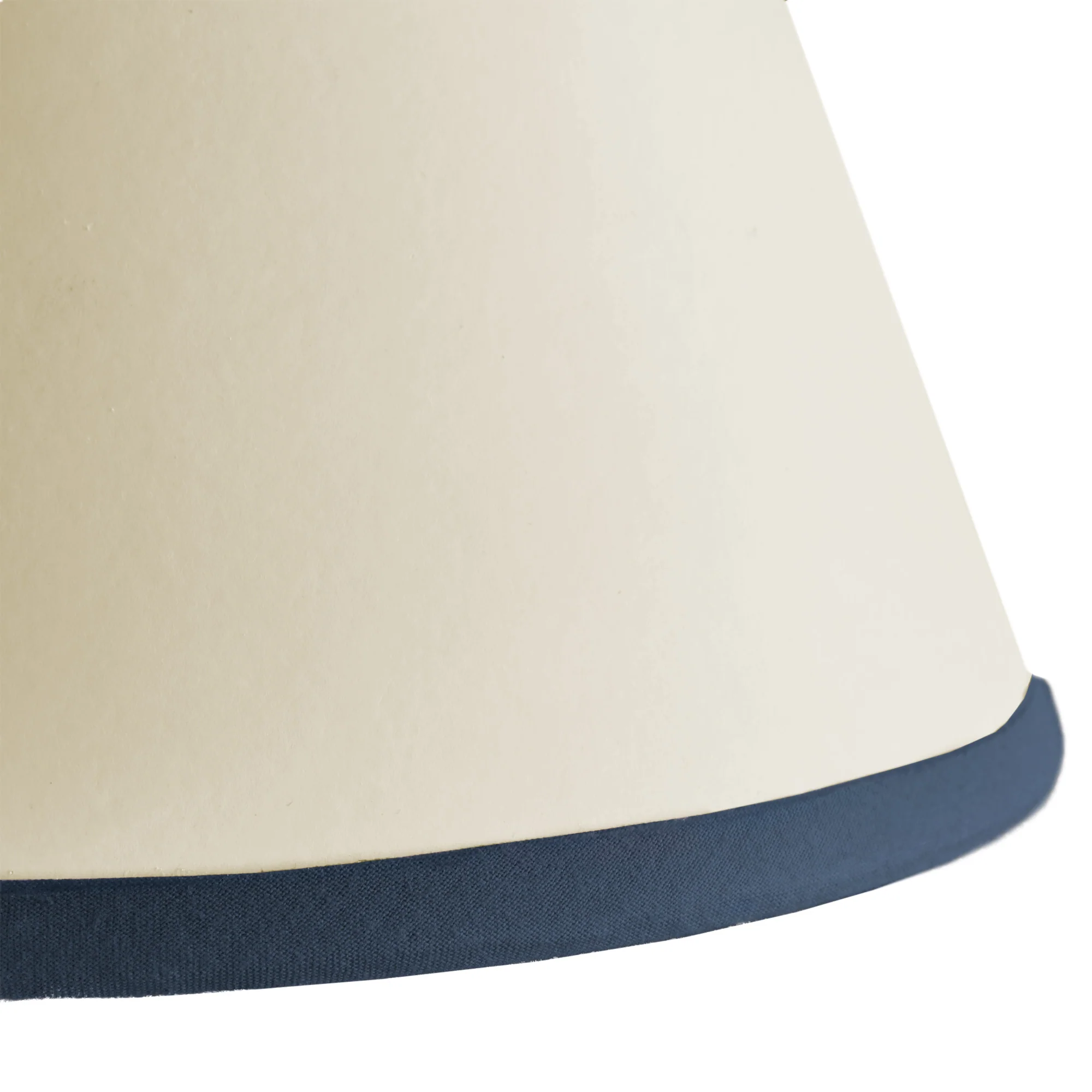 8 inch empire shade for cordless lamps in top n tail cream card with navy blue tape