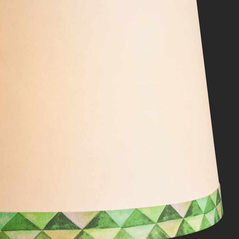8 inch tall tapered shade for cordless lamps in in green card harlequin by Matthew Williamson - Image 3