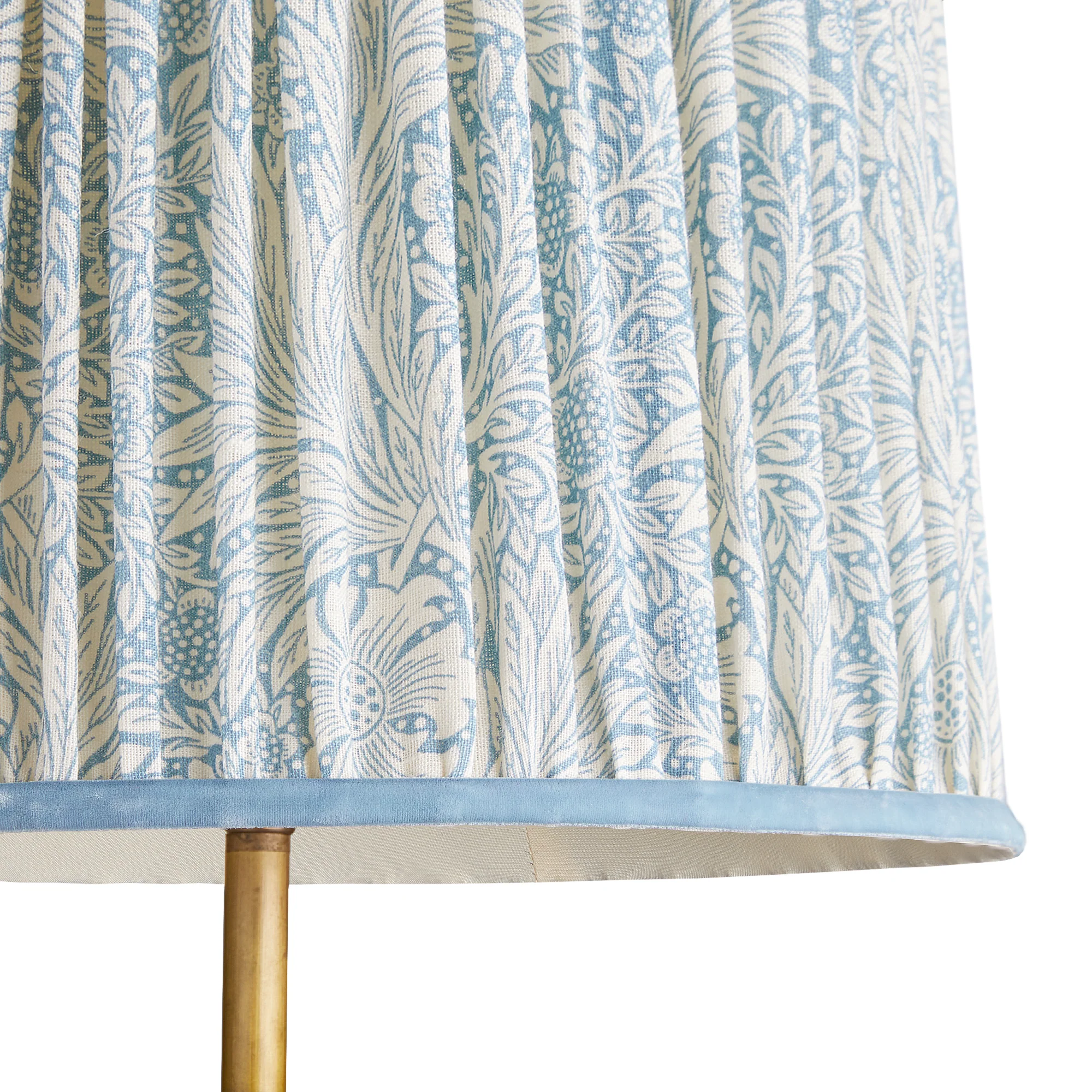 8 inch tall tapered shade for cordless lamps in china blue Marigold linen by Morris & Co - Image 2