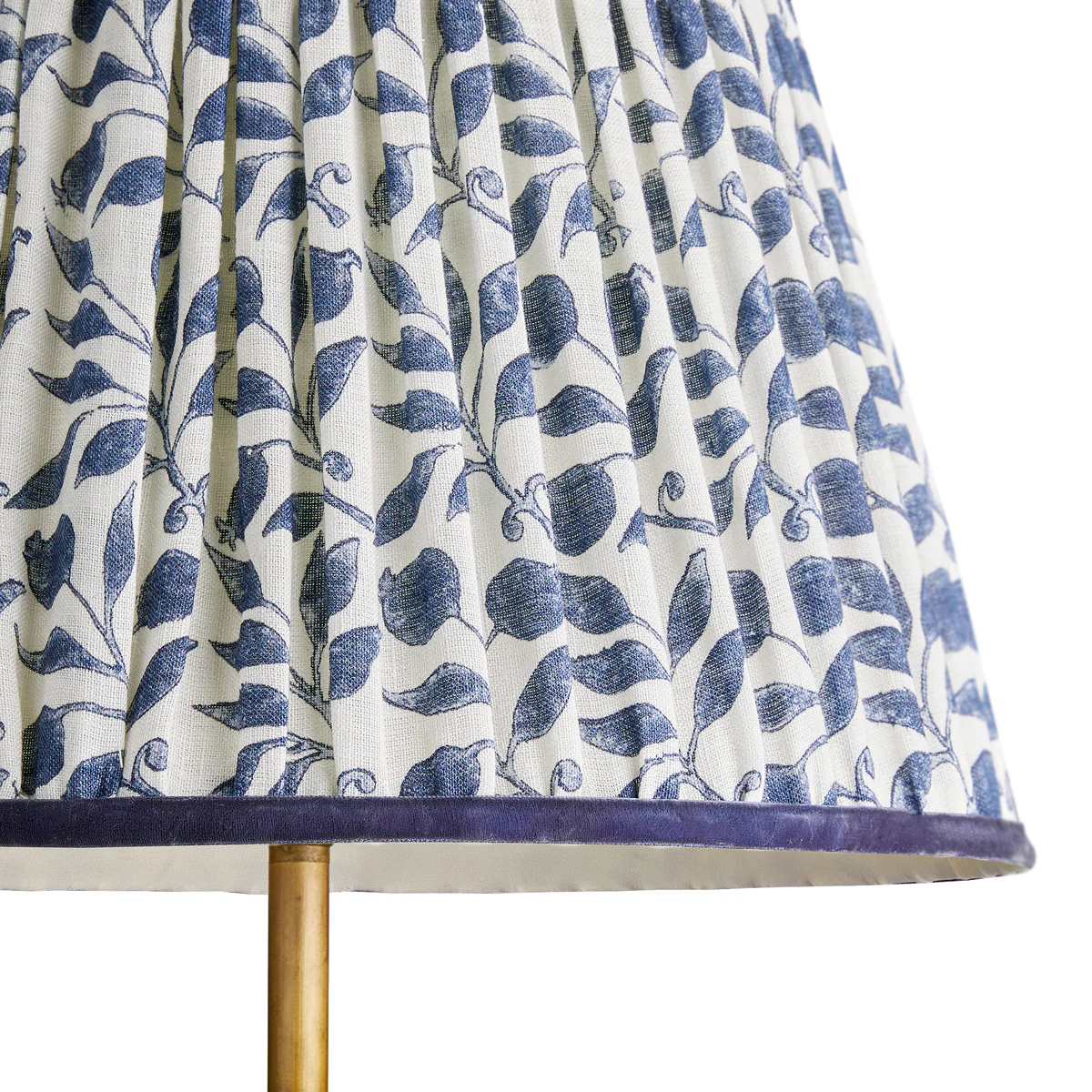 8 inch tall tapered clip-on shade in indigo rosehip linen by morris & co - Image 2