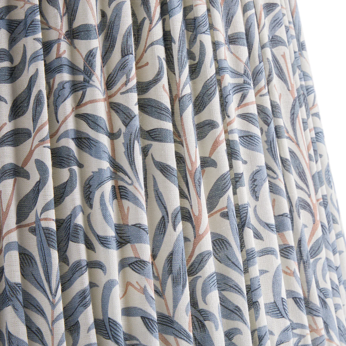 8 inch tall tapered clip-on shade in indigo willow bough linen by morris & co