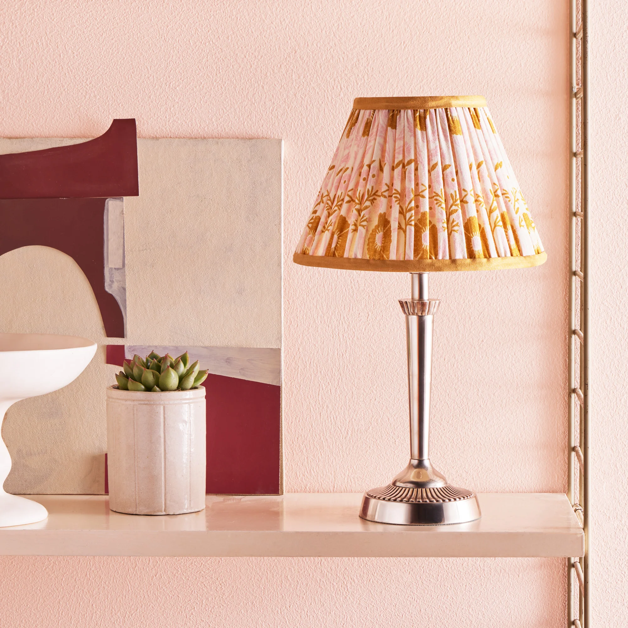 Amelia cordless table lamp in antiqued silver - Image 6
