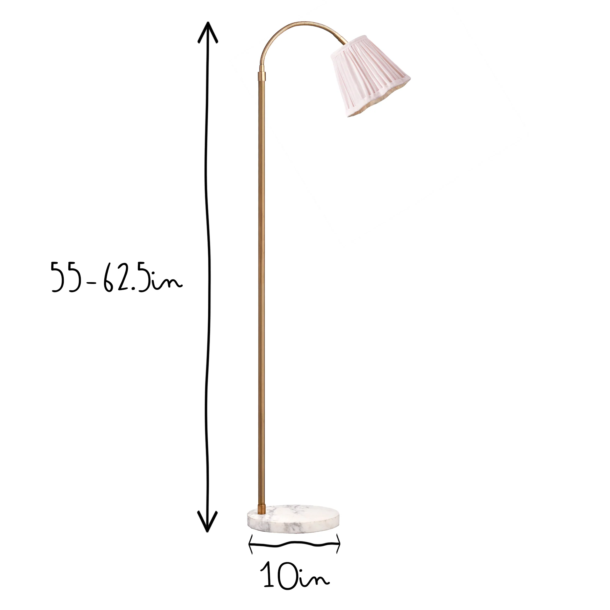 Bendle standing lamp in antiqued brass with marble base - Image 6