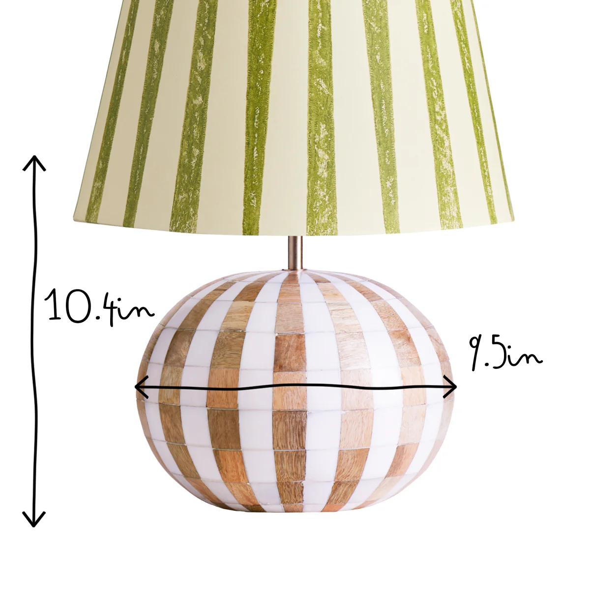 Cedella table lamp in natural and white stripes - Image 6