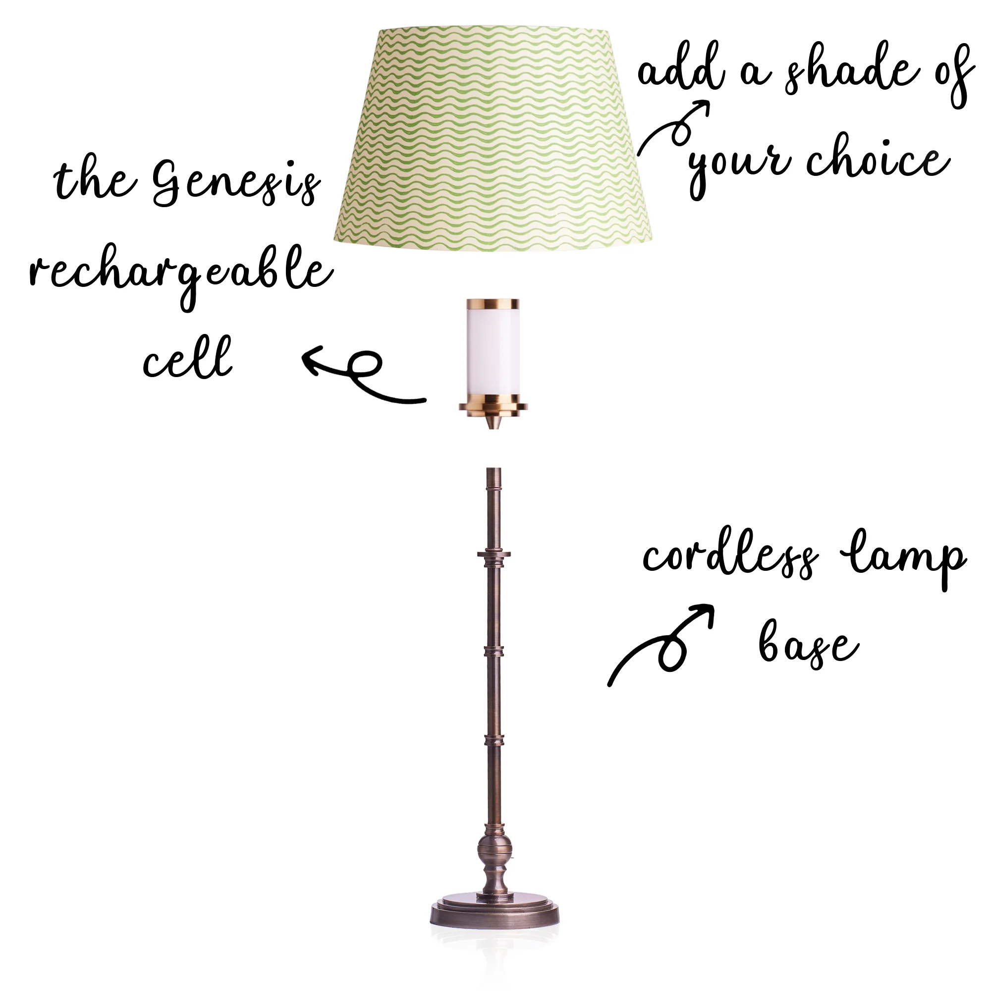 Chukka cordless table lamp in bronze - Image 3
