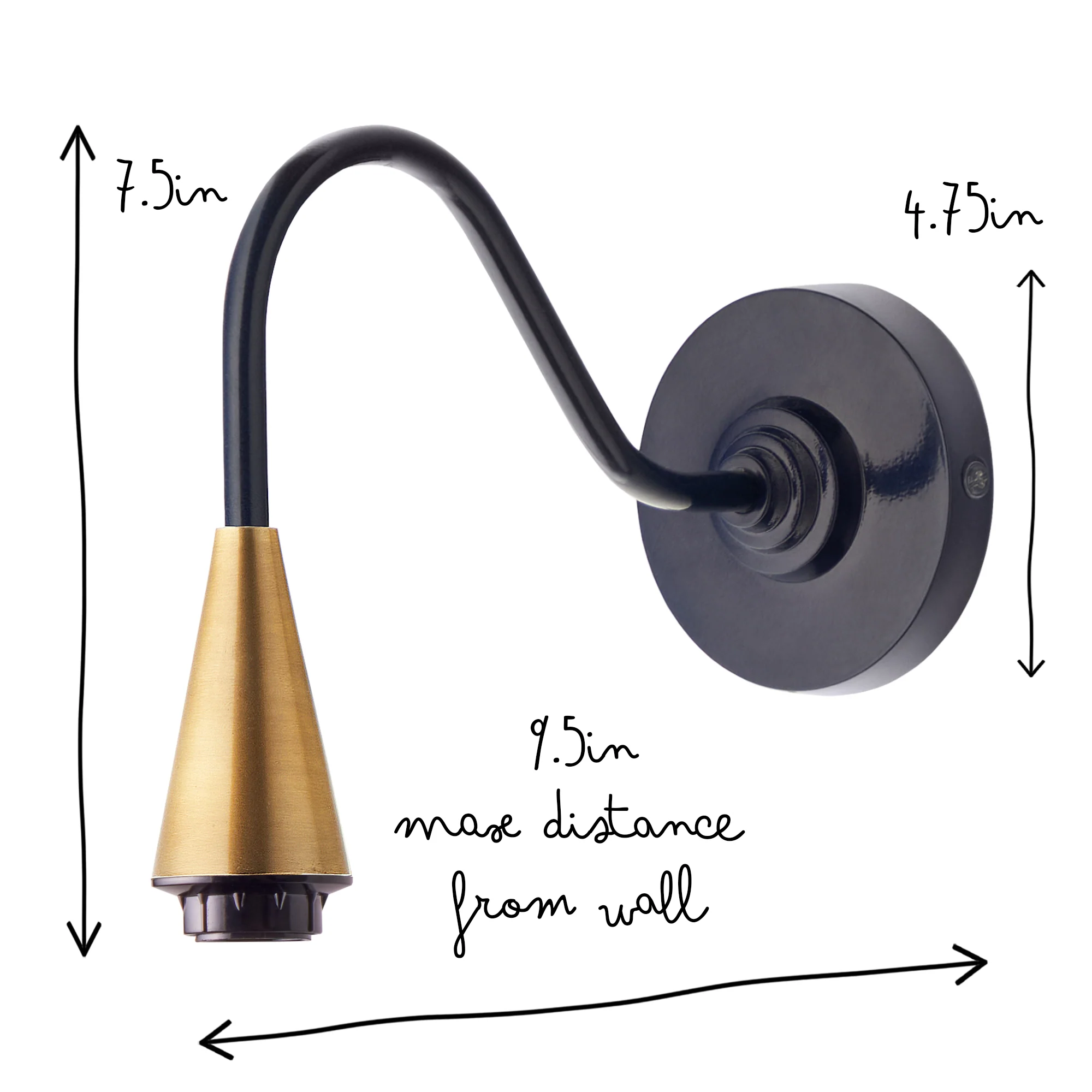 Cone wall fixture in black iris - Image 6