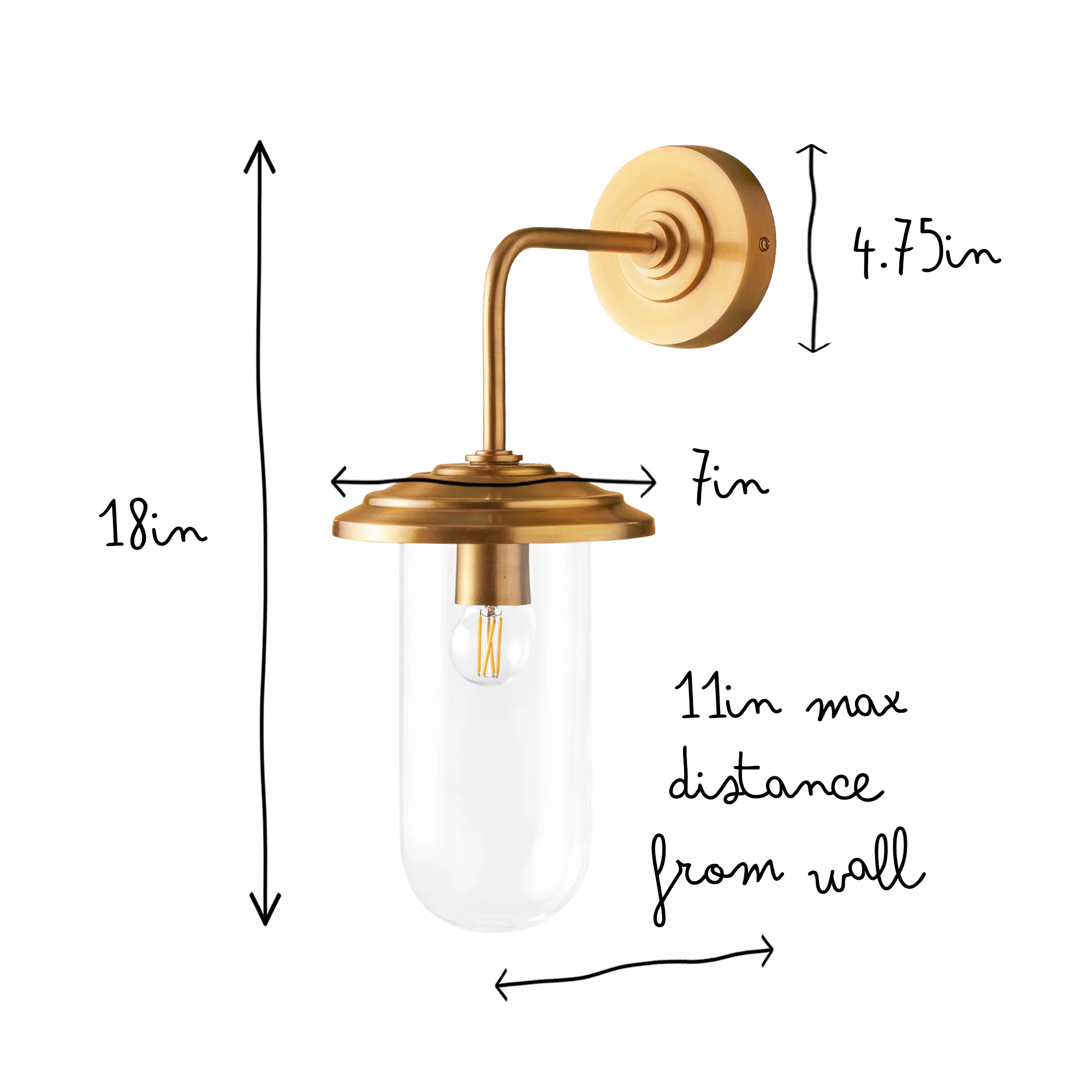 Curlew wall sconce in antiqued brass - Image 9