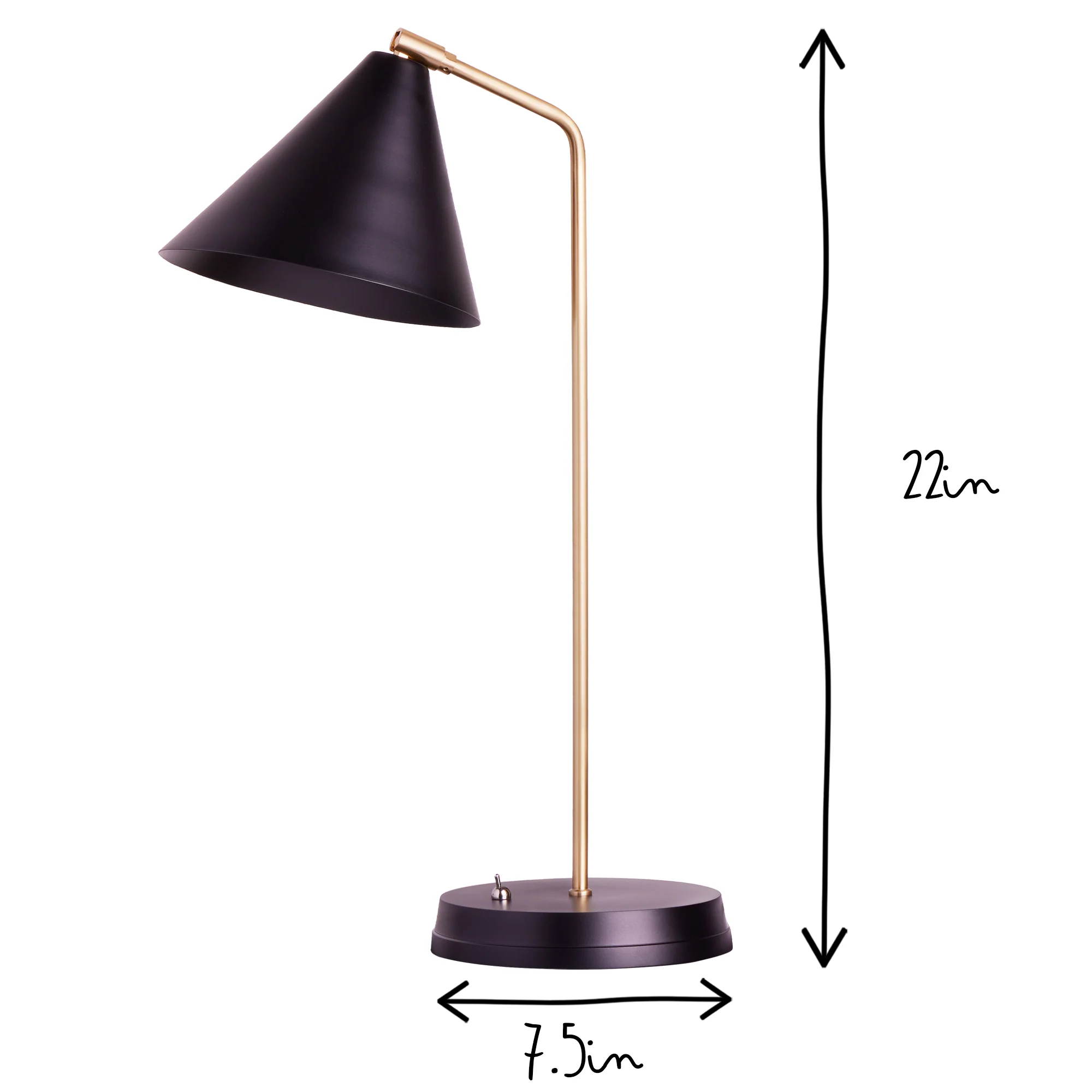 Drax Desk light in antiqued brass with a black hood - Image 9