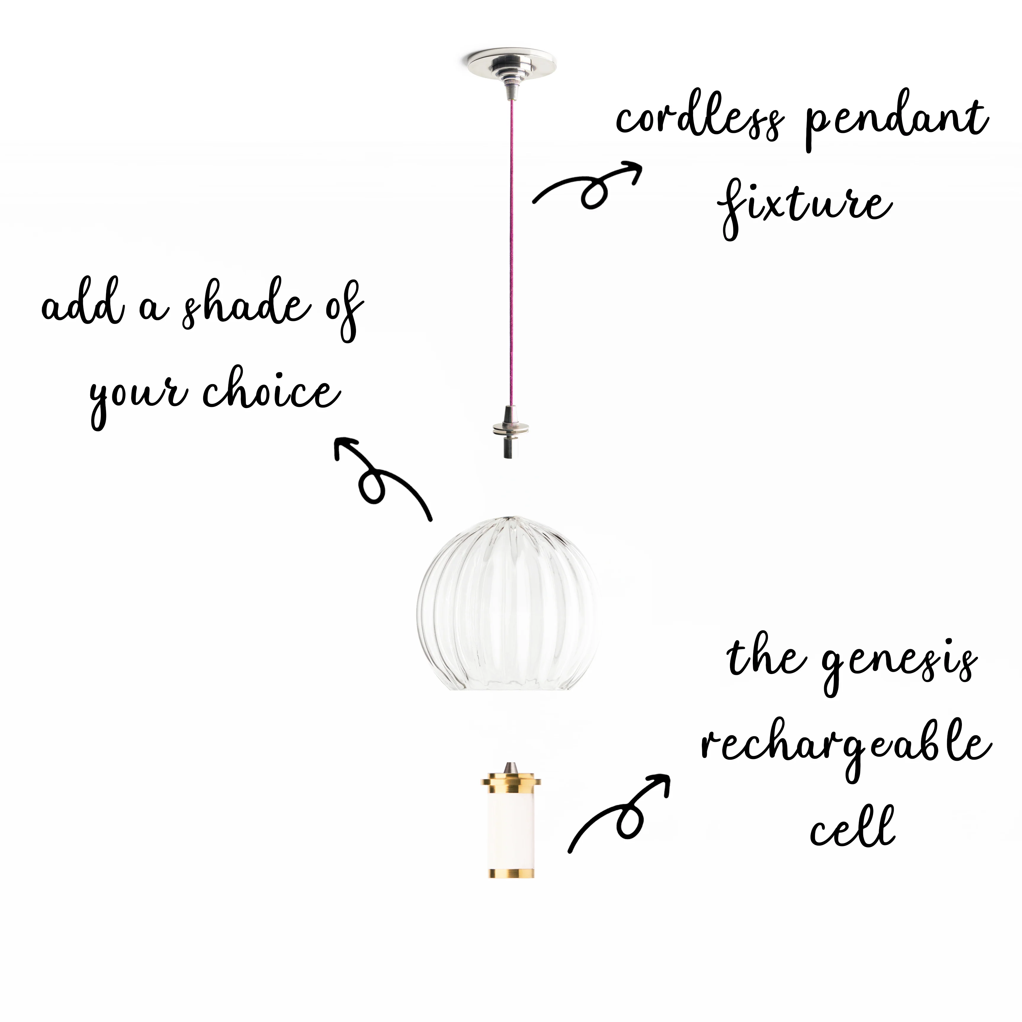 Elbow Rechargeable pendant kit in antique silver - Image 8
