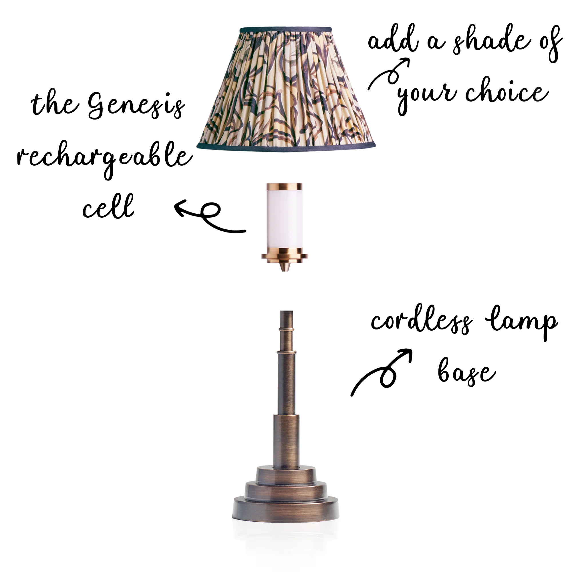 Ernest cordless table lamp in bronze - Image 3