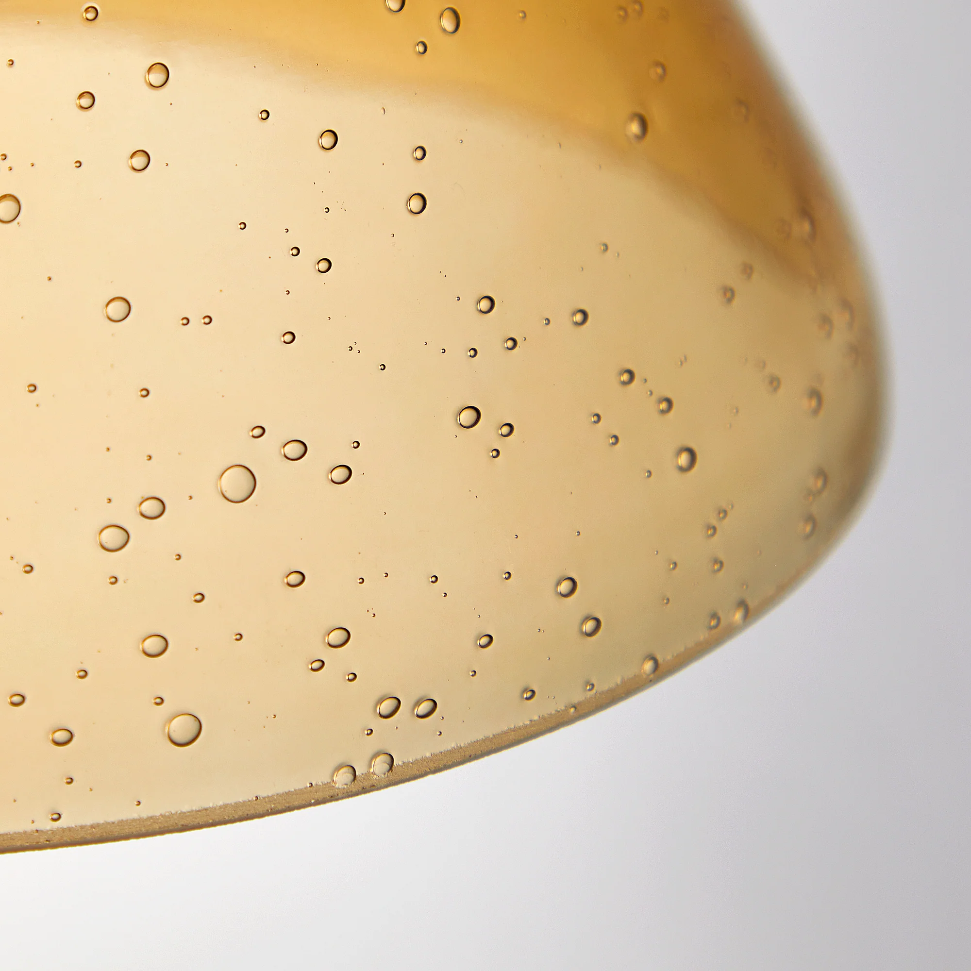 Hazelette pendant shade in amber bubble glass - Image 4