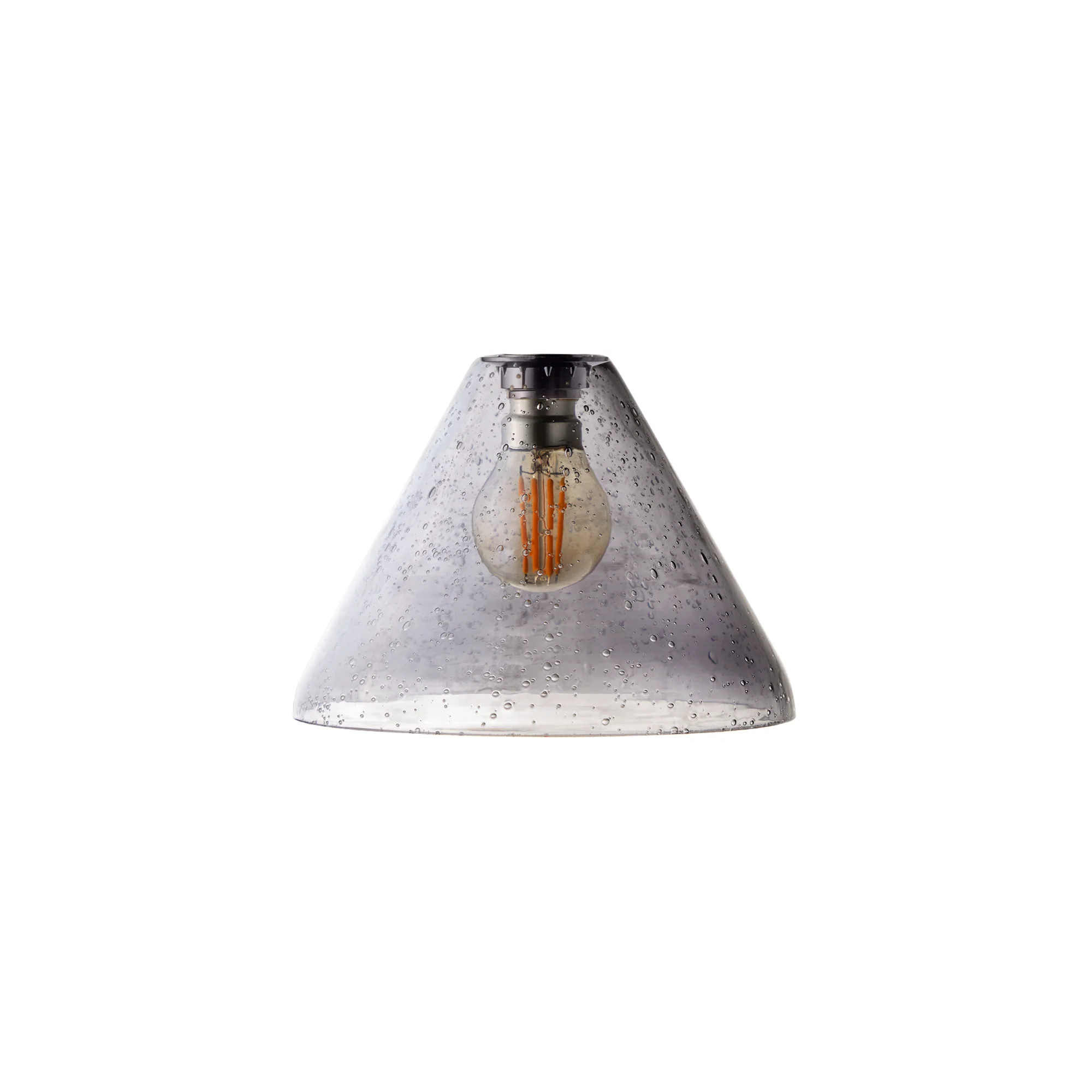 Hazelette pendant shade in gray bubble glass