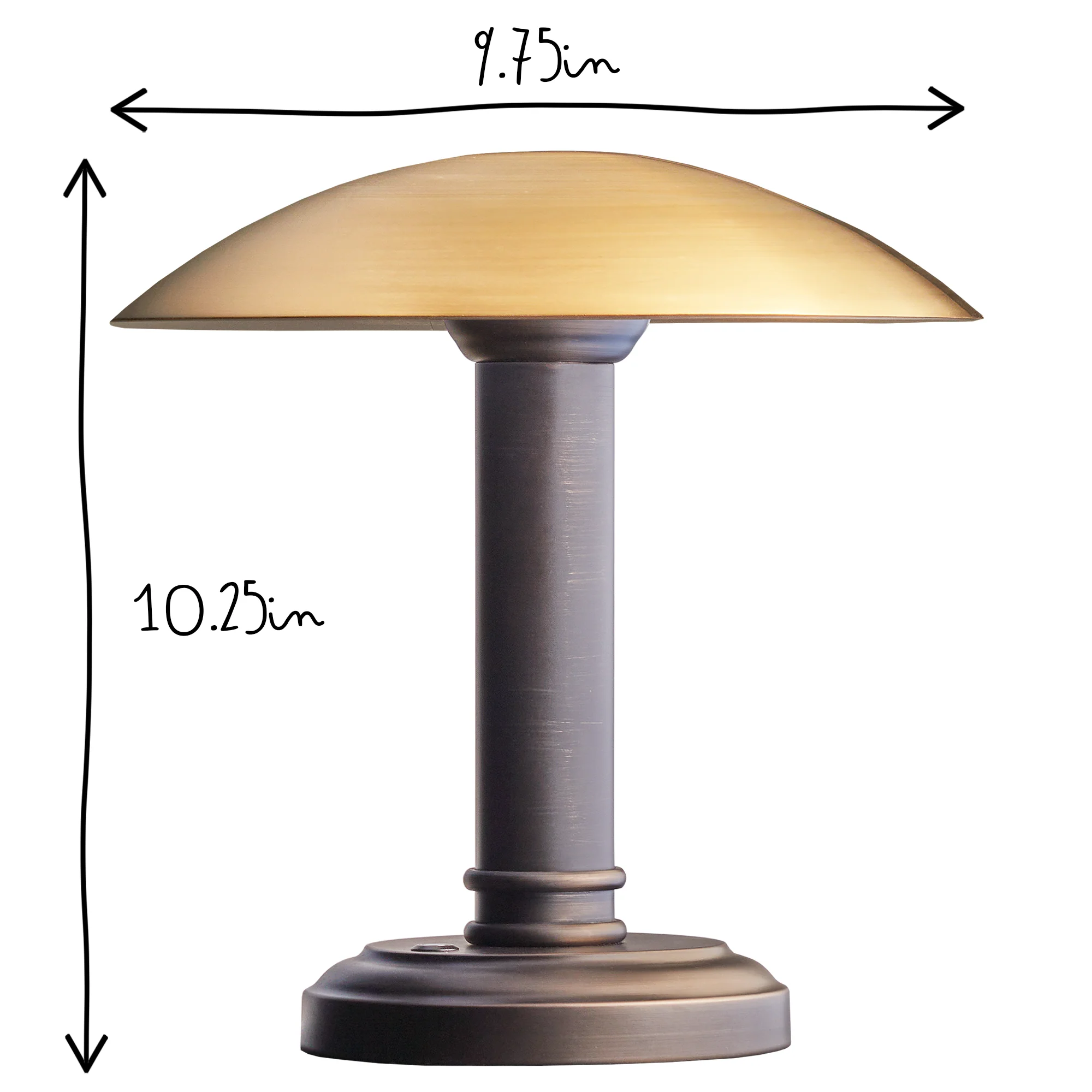 Hernan cordless table lamp in antiqued brass and bronze - Image 9