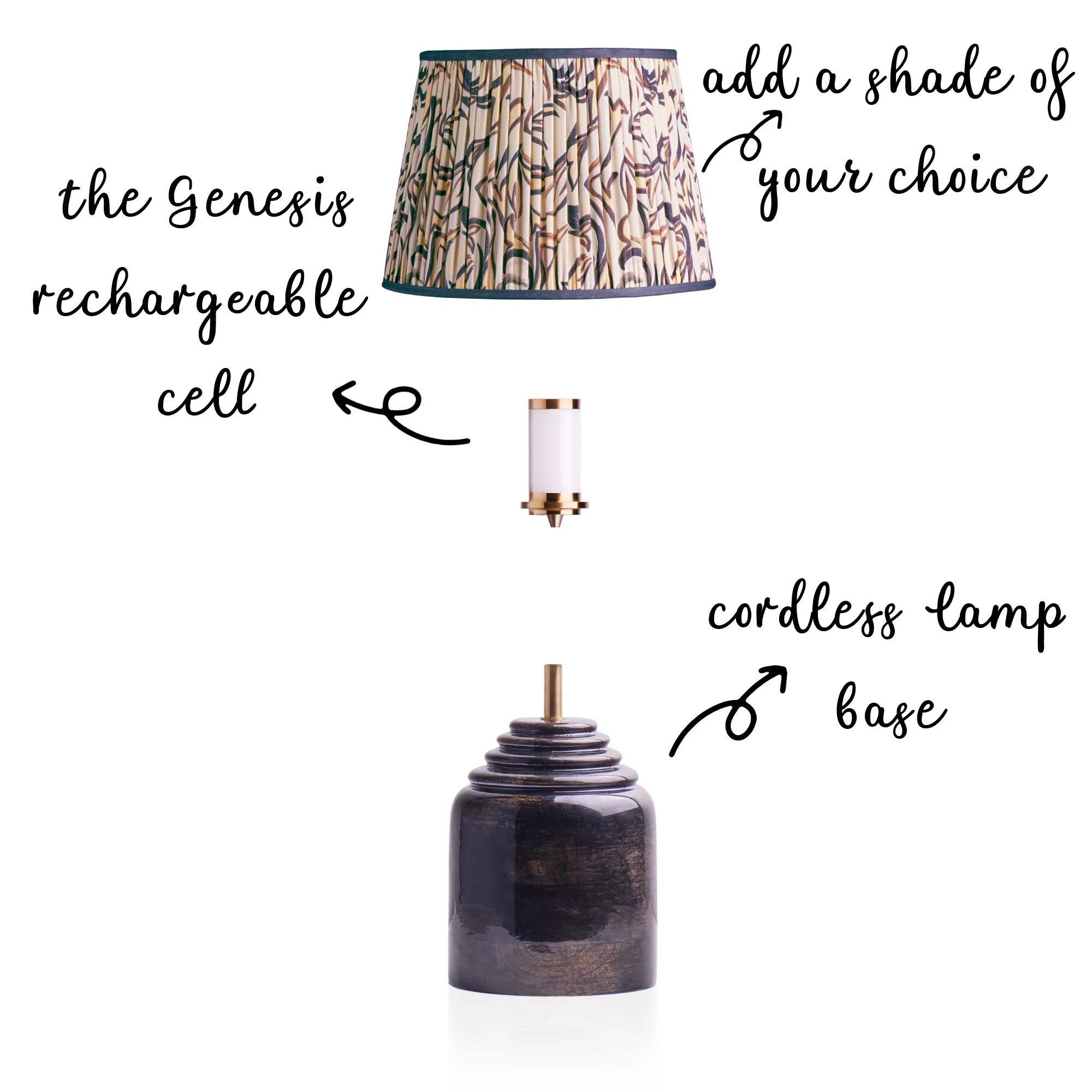 Hive cordless table lamp in brown gloss - Image 3