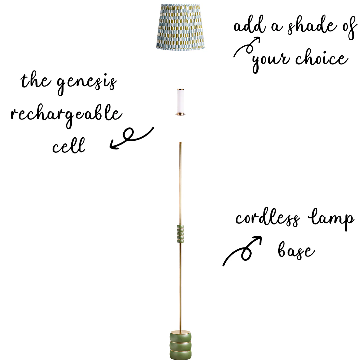 Holleder cordless standing lamp in Moss by the Novogratz - Image 3