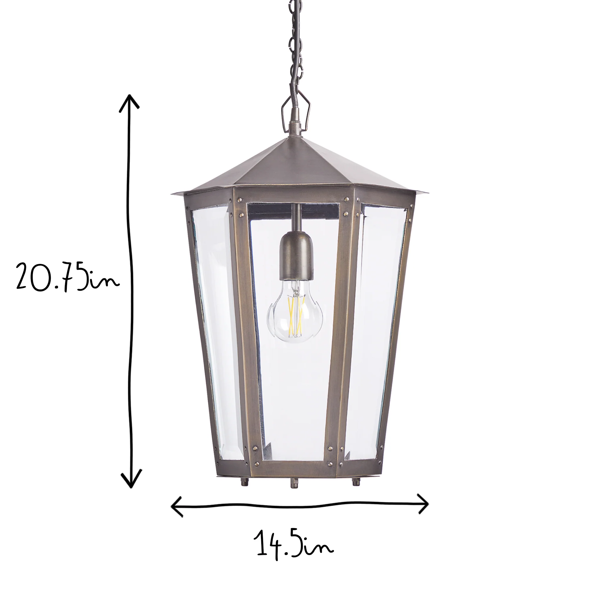 Holt outdoor hanging lantern in bronze - Image 8
