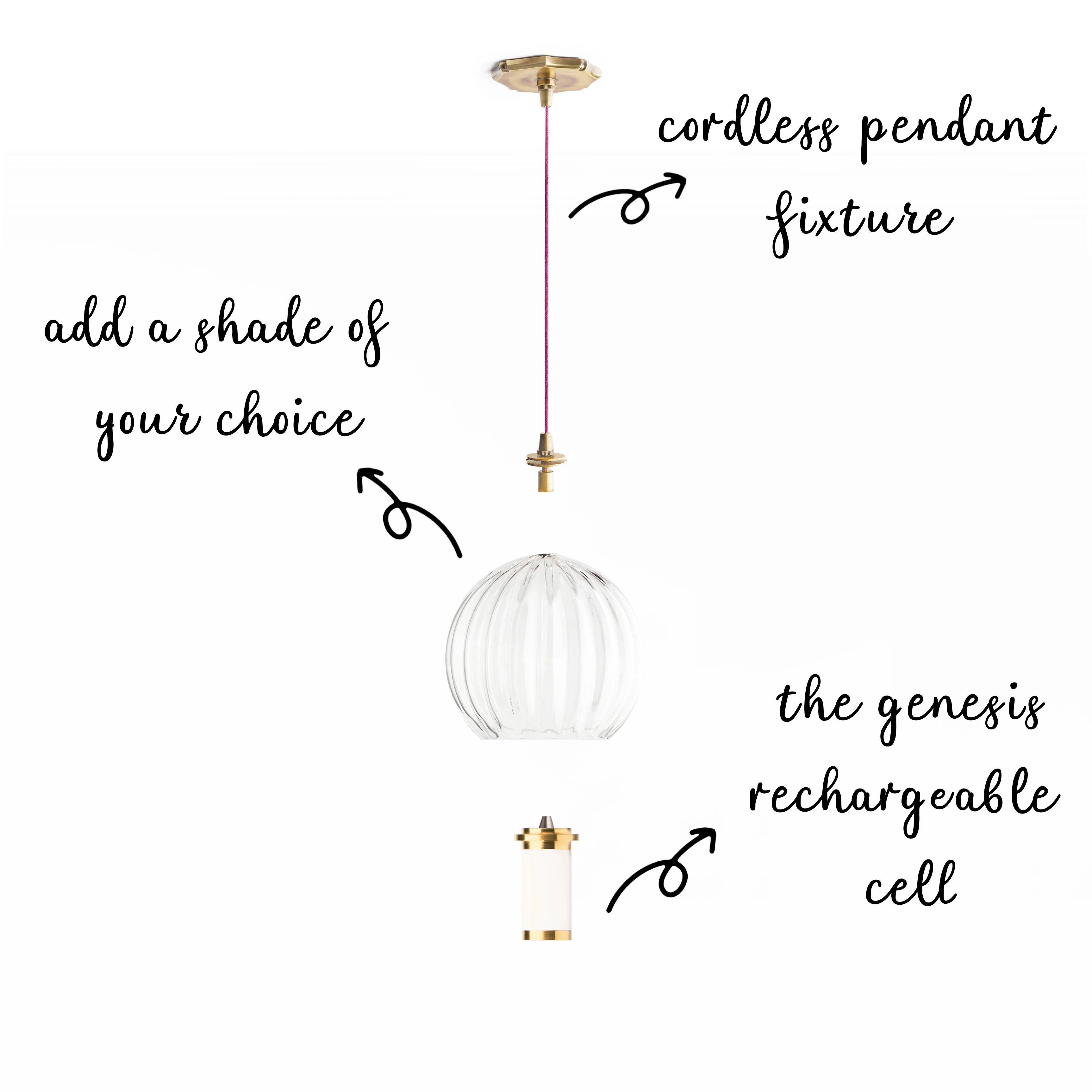 Insignia Rechargeable pendant kit in antique brass - Image 9