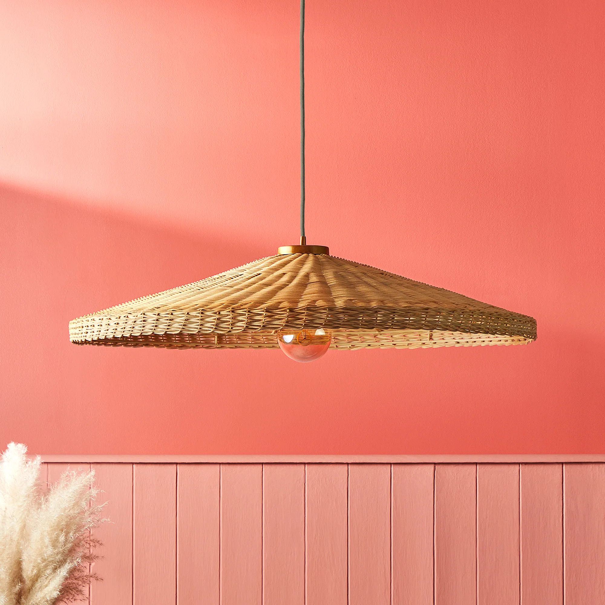 Larger Aphrodite rattan pendant light - Image 7