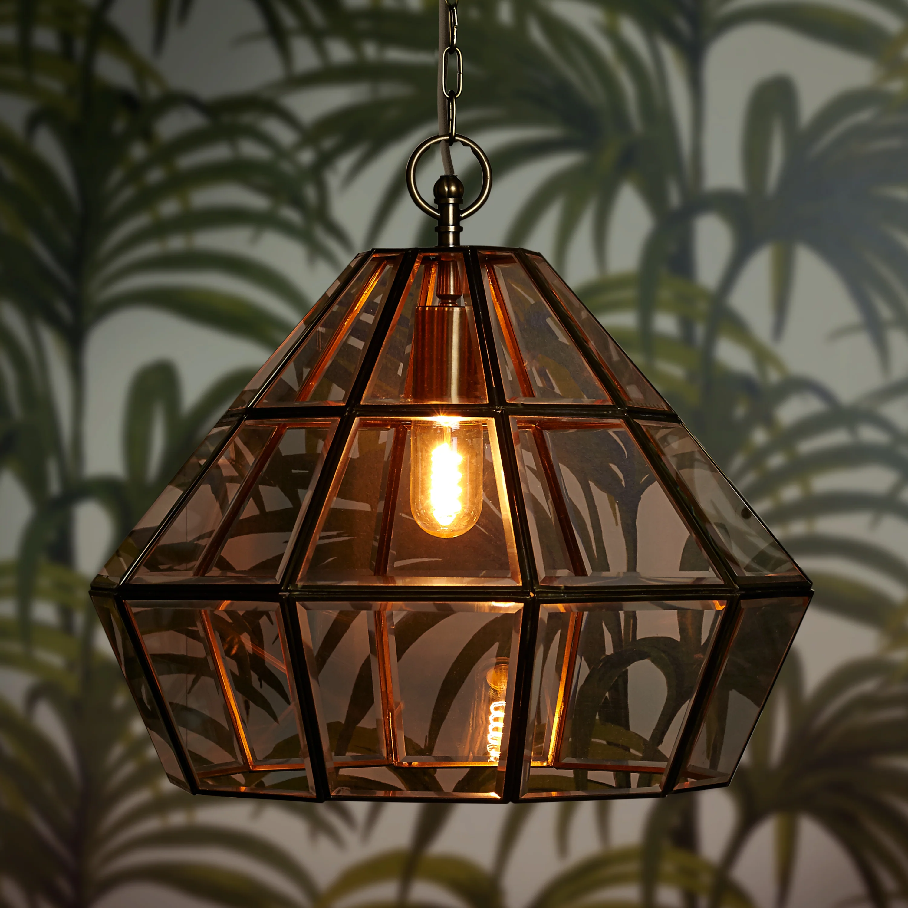 Larger Borealis hanging lantern in clear glass - Image 2