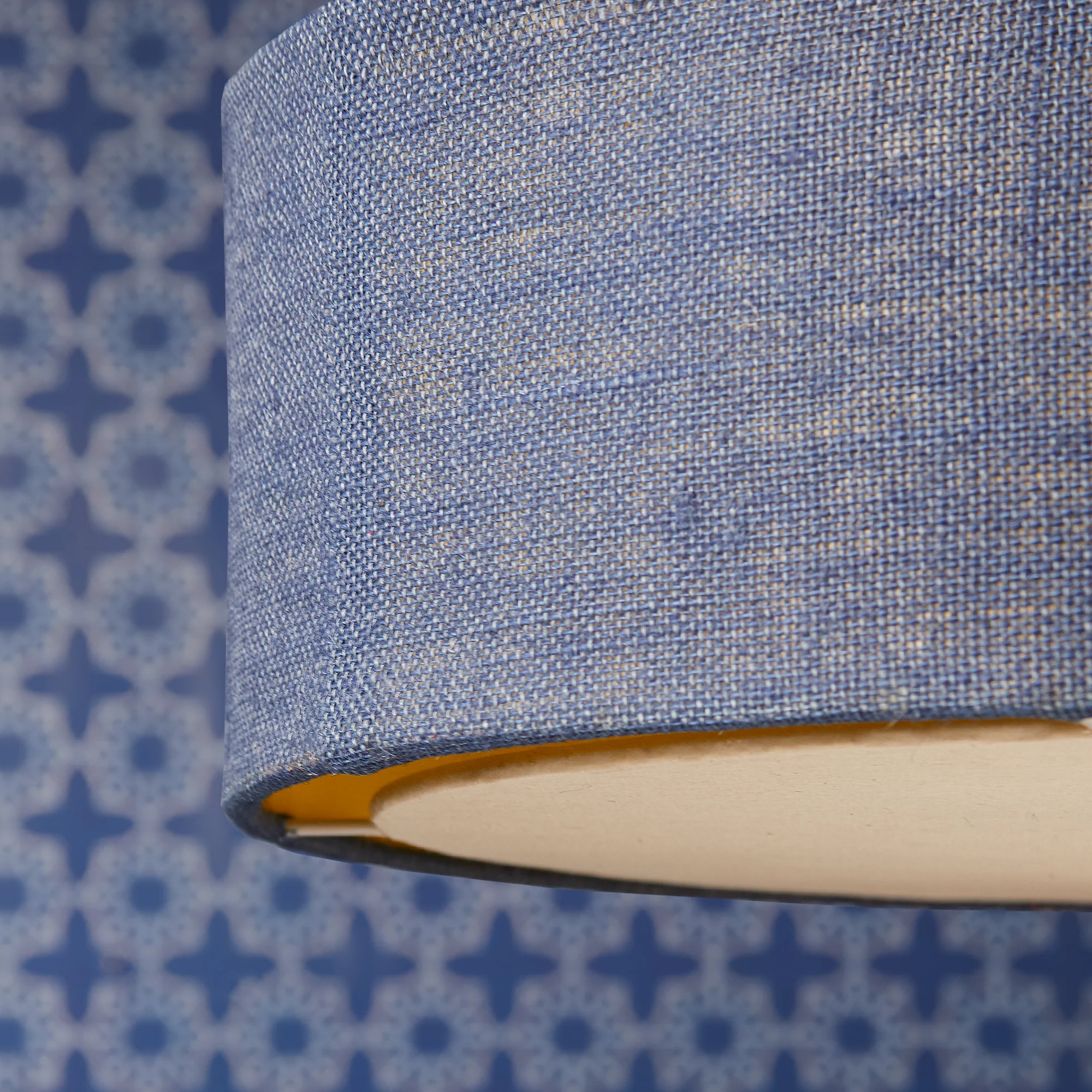 Larger Jute pendant light in navy with baffle - Image 3