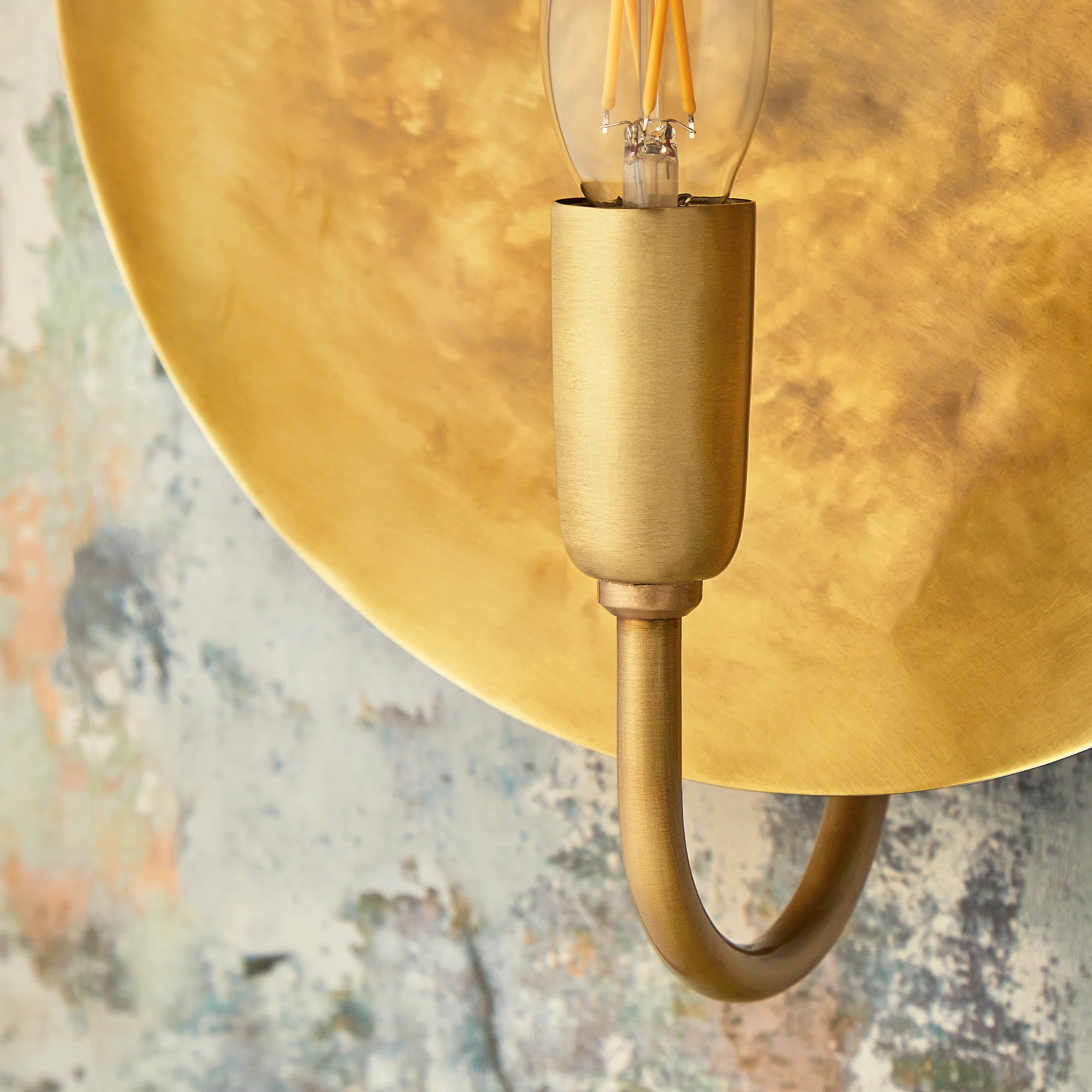 Larger Moon wall sconce in antiqued brass - Image 4