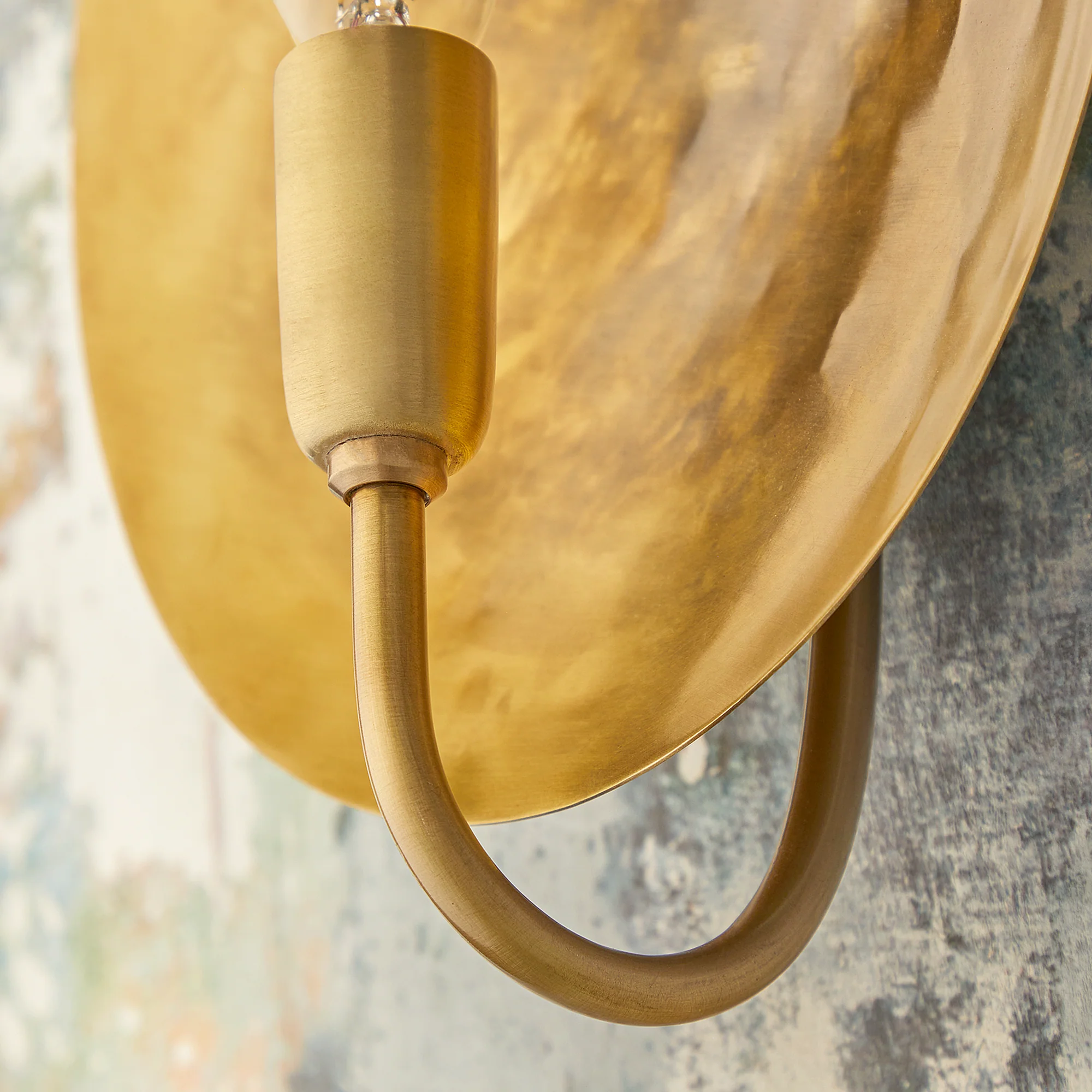 Larger Moon wall sconce in antiqued brass - Image 6
