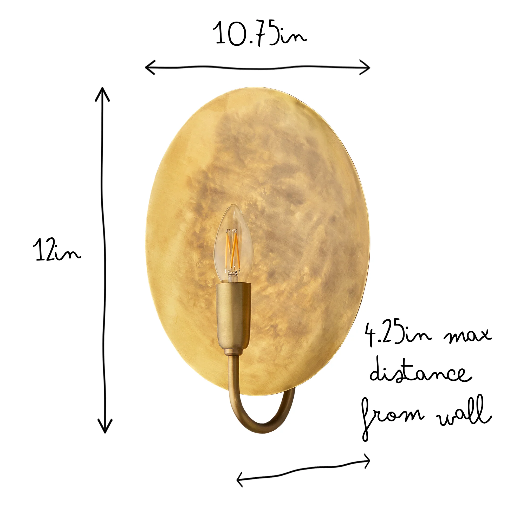 Larger Moon wall sconce in antiqued brass - Image 9
