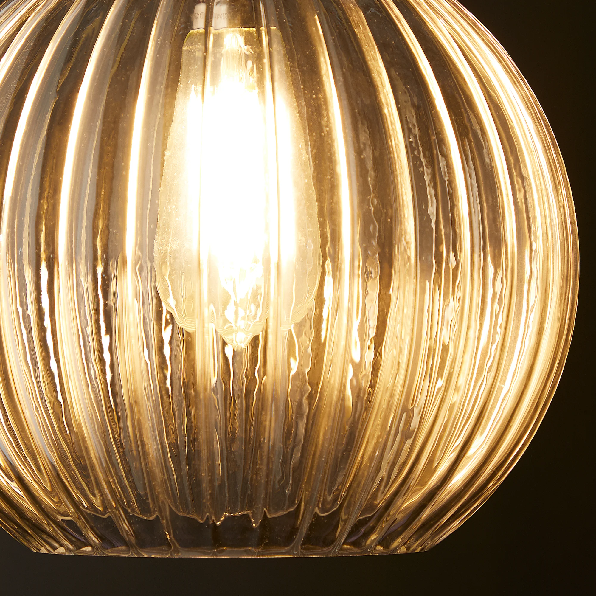 Larger Pumpkin pendant shade in clear glass - Image 2