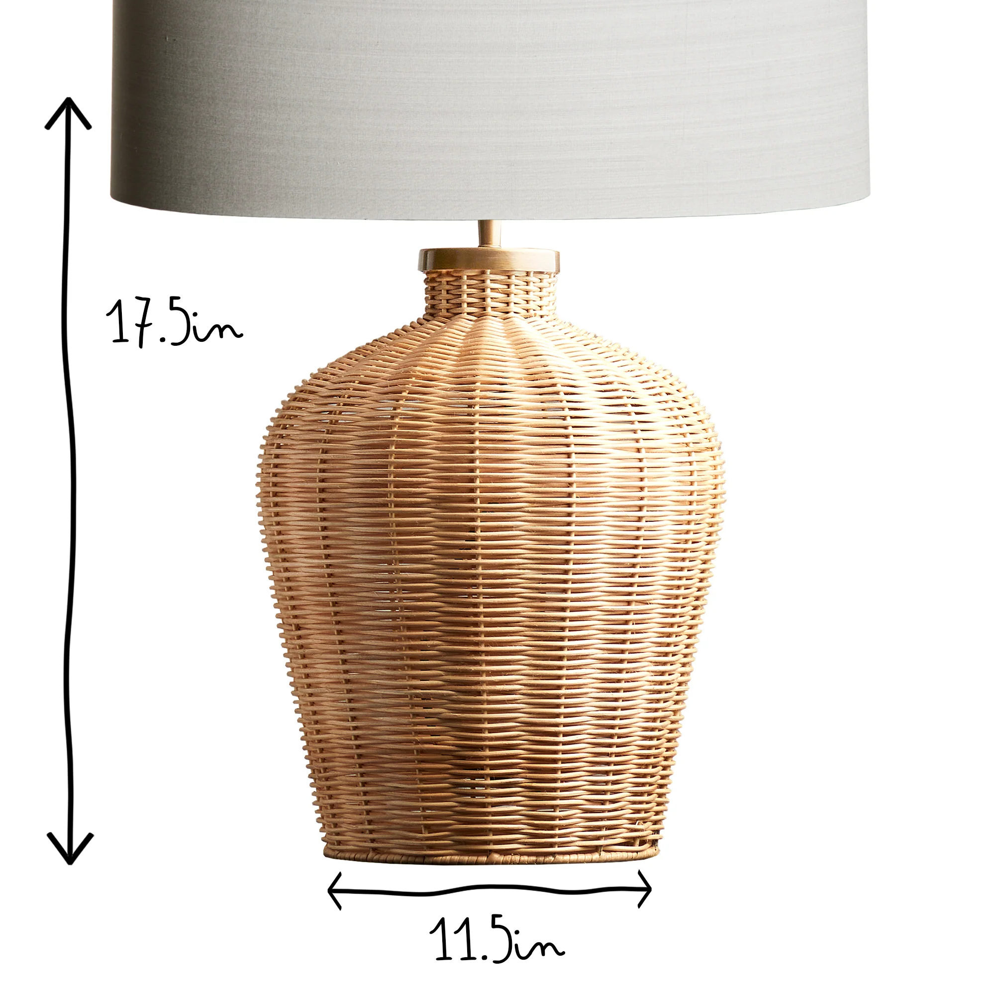 Larger Rattle table lamp in natural cane - Image 6