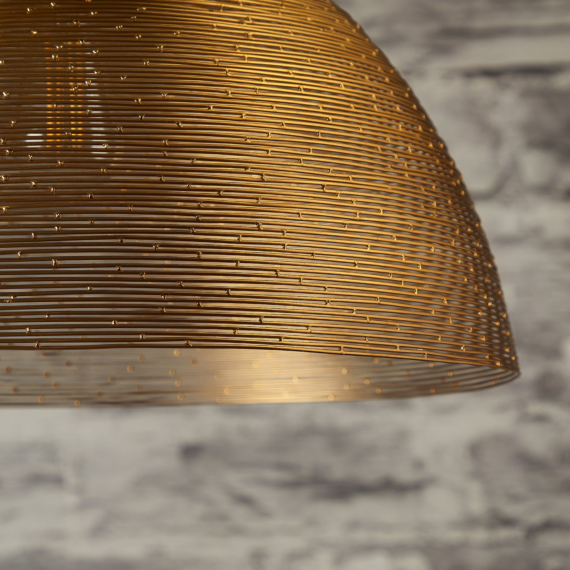 Larger Spangle domed pendant light in antiqued brass - Image 3