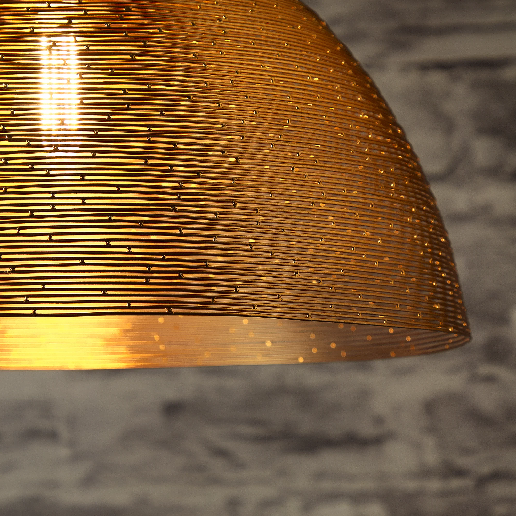 Larger Spangle domed pendant light in antiqued brass - Image 4