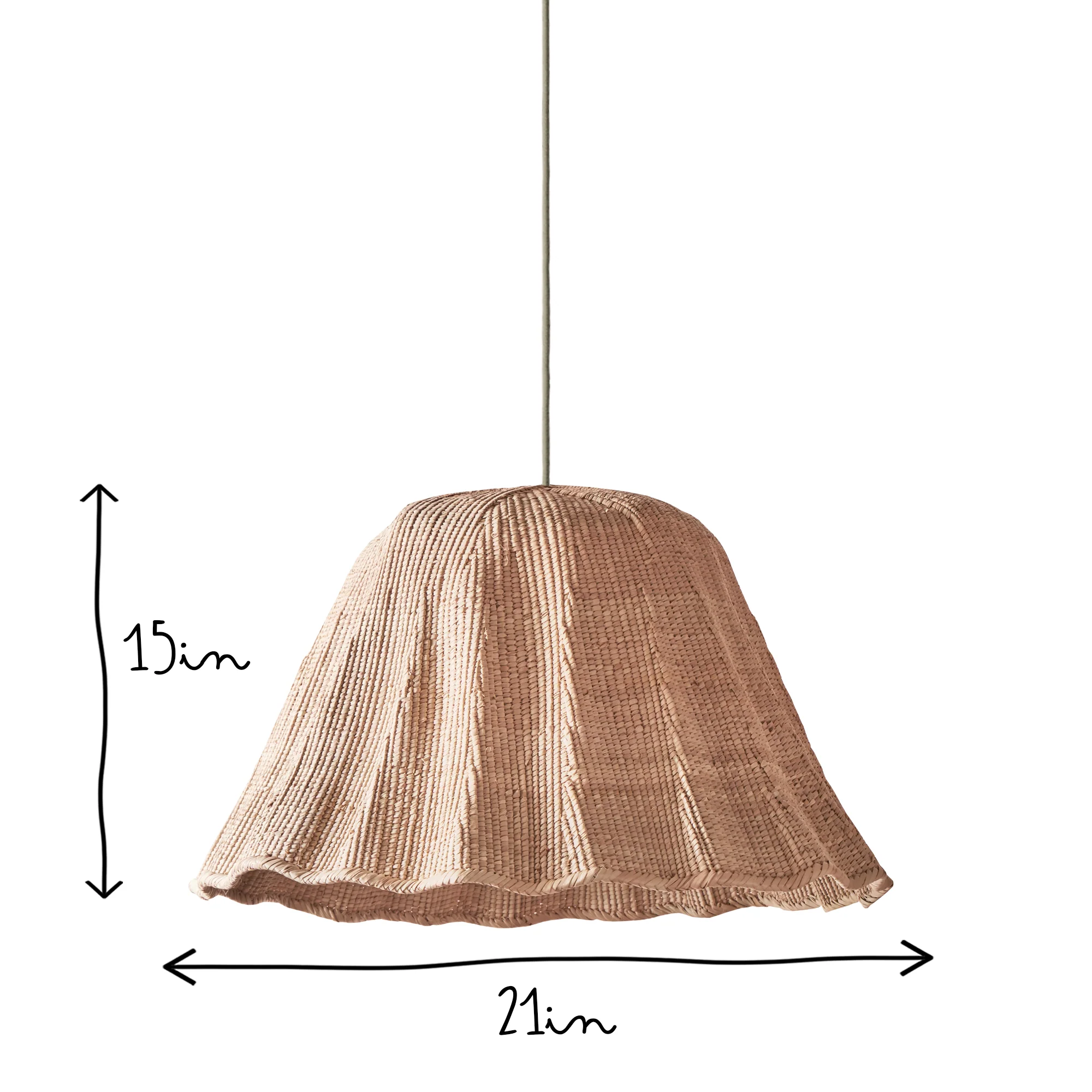 Larger Wonky Wave natural woven palm basket - Image 13