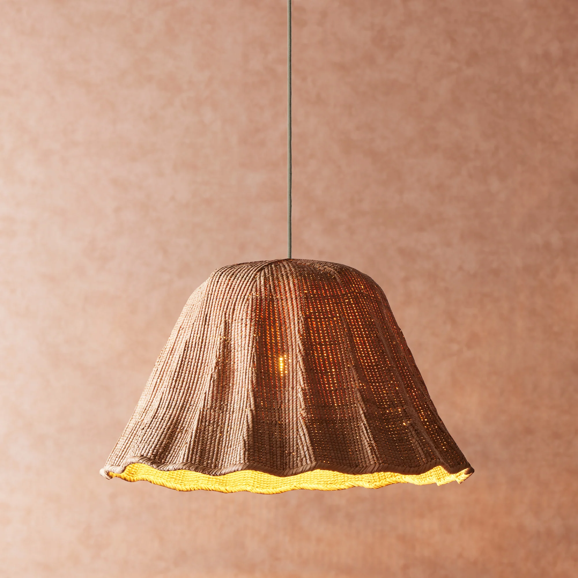 Larger Wonky Wave natural woven palm basket - Image 3