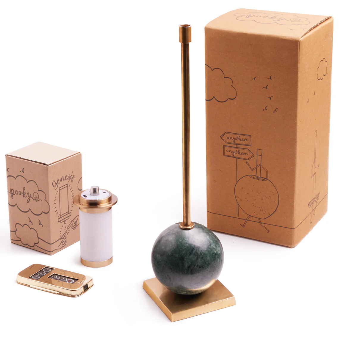Lollie cordless table lamp in green marble - Image 13