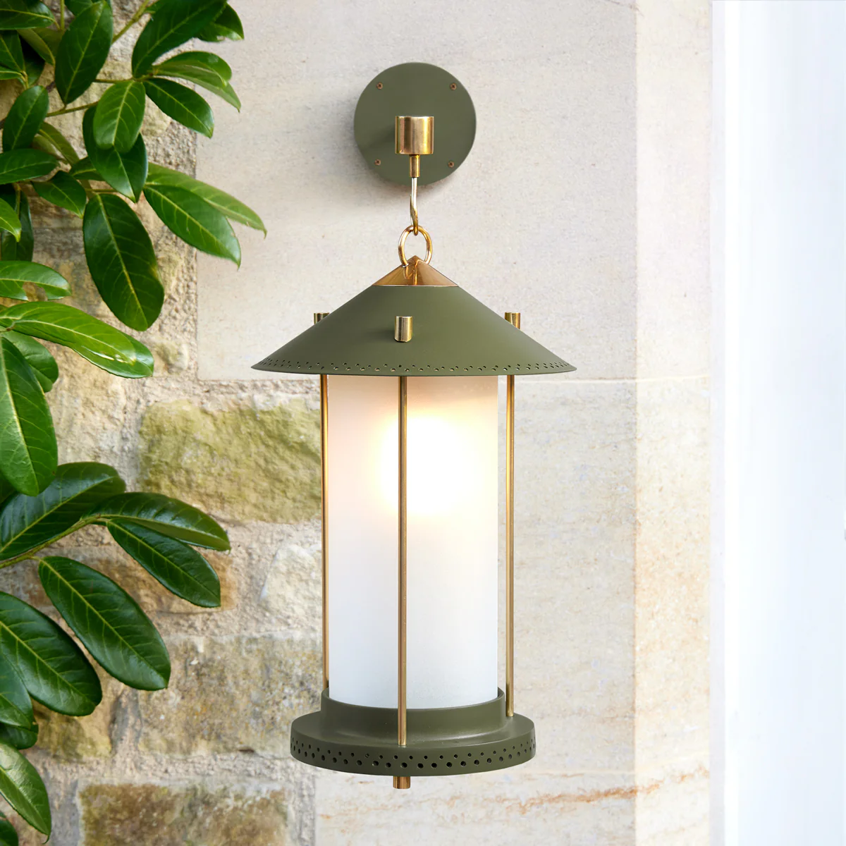 medium Stefan cordless lantern in Moss by the Novogratz - Image 5