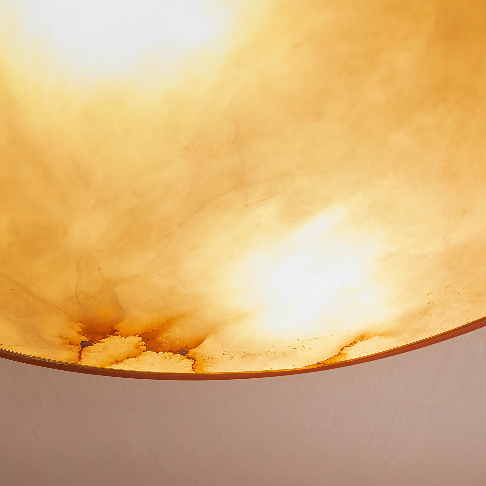 Mulberry flush mount ceiling light in antiqued brass and alabaster - Image 6