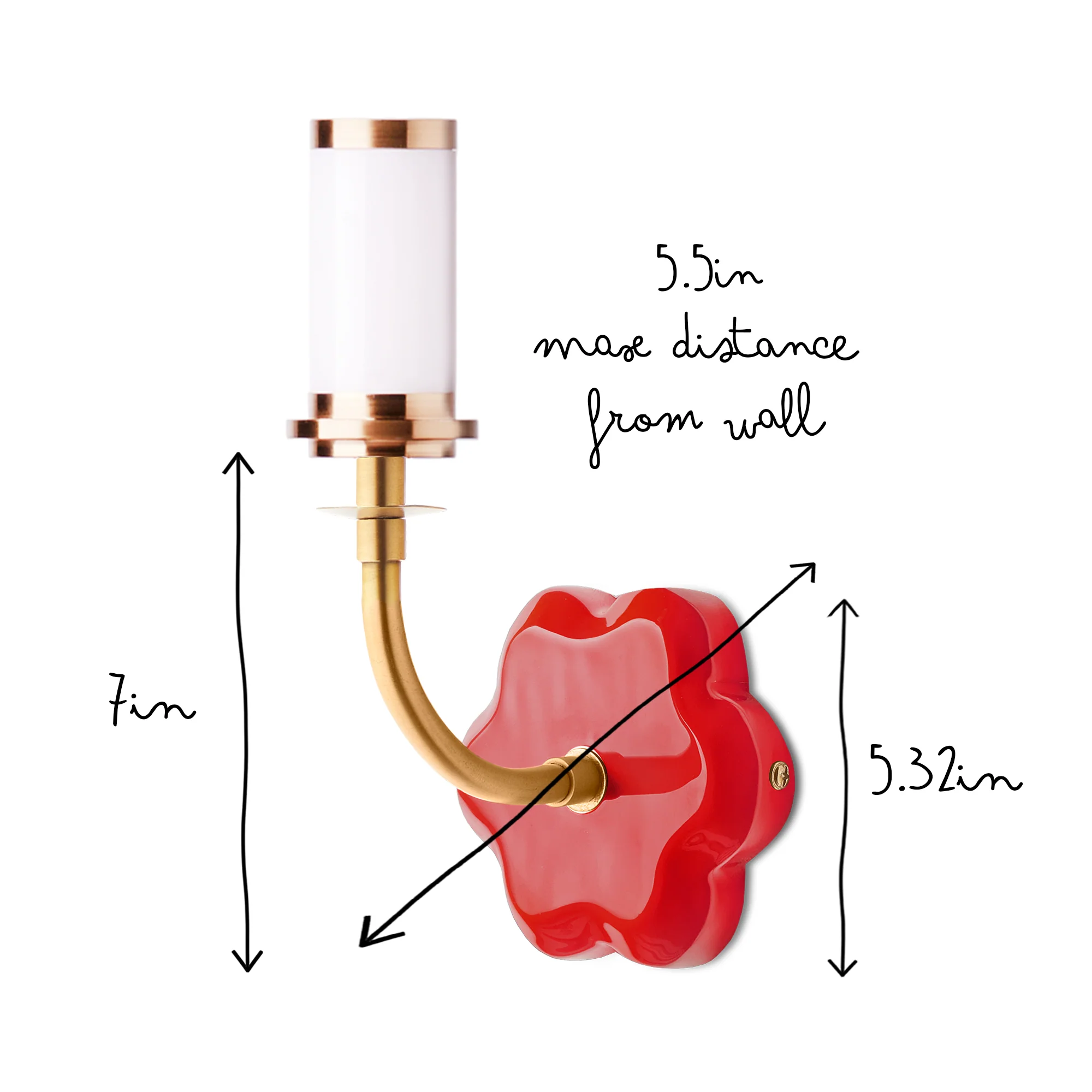 Primrose cordless wall fixture in red - Image 9