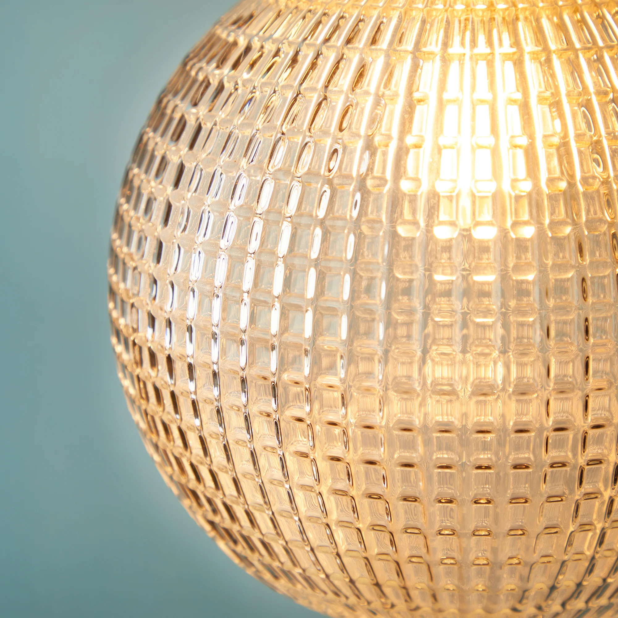 Regular Espere pendant shade in clear waffle glass - Image 3
