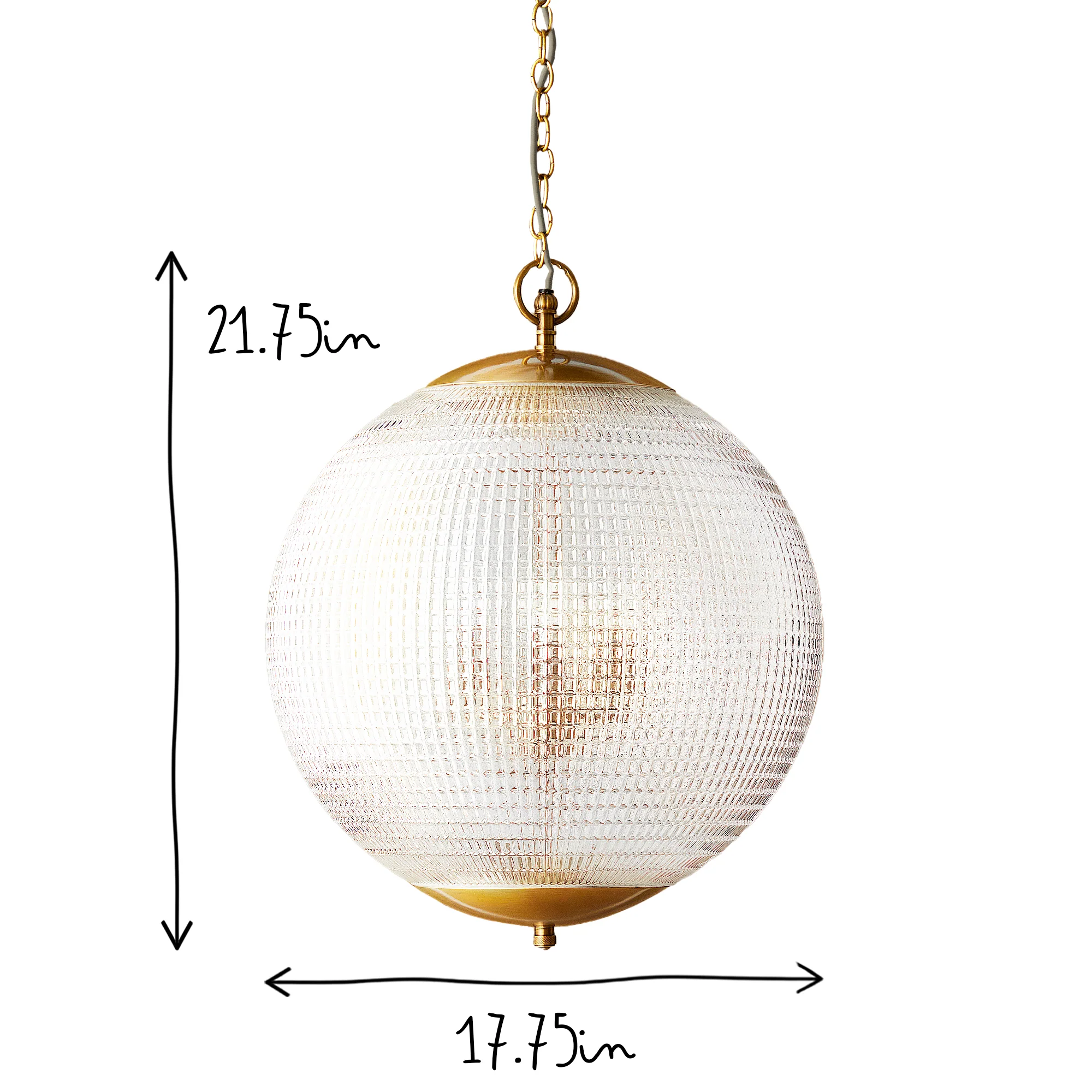 Regular Holophane pendant light in clear glass - Image 9