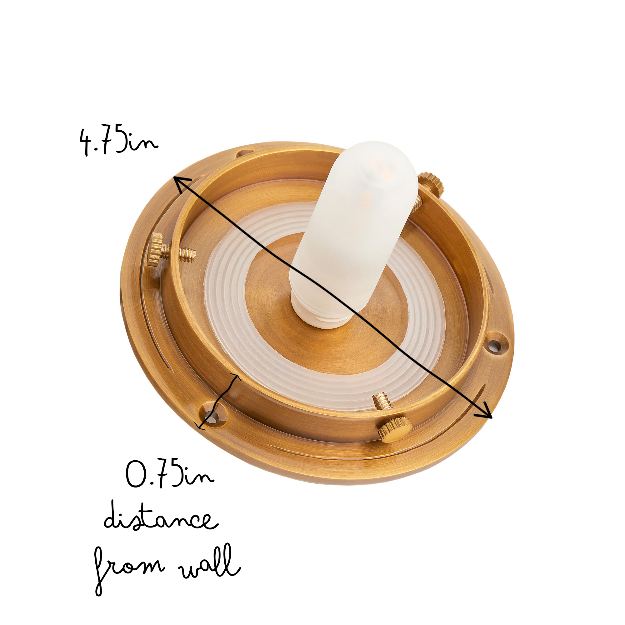 Regular Plumb flush mount fixture in antiqued brass - Image 3