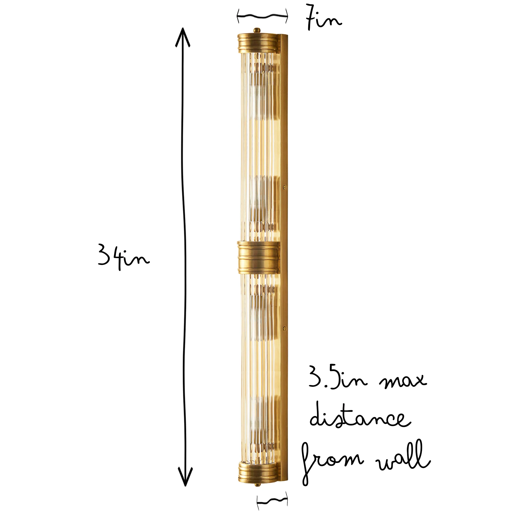 Rodtastic wall sconce in antiqued brass with glass rods - Image 12