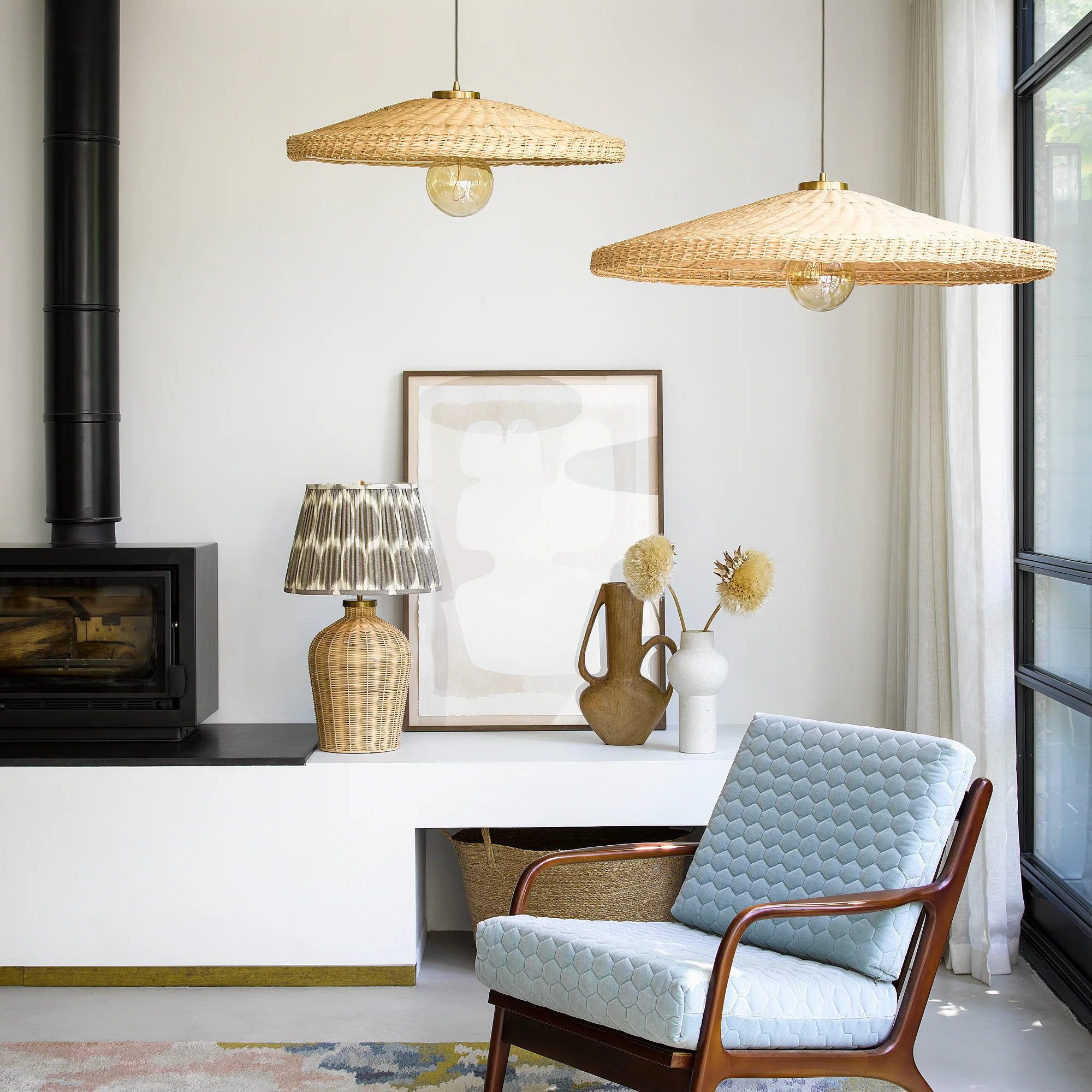 Smaller Aphrodite rattan pendant light - Image 8