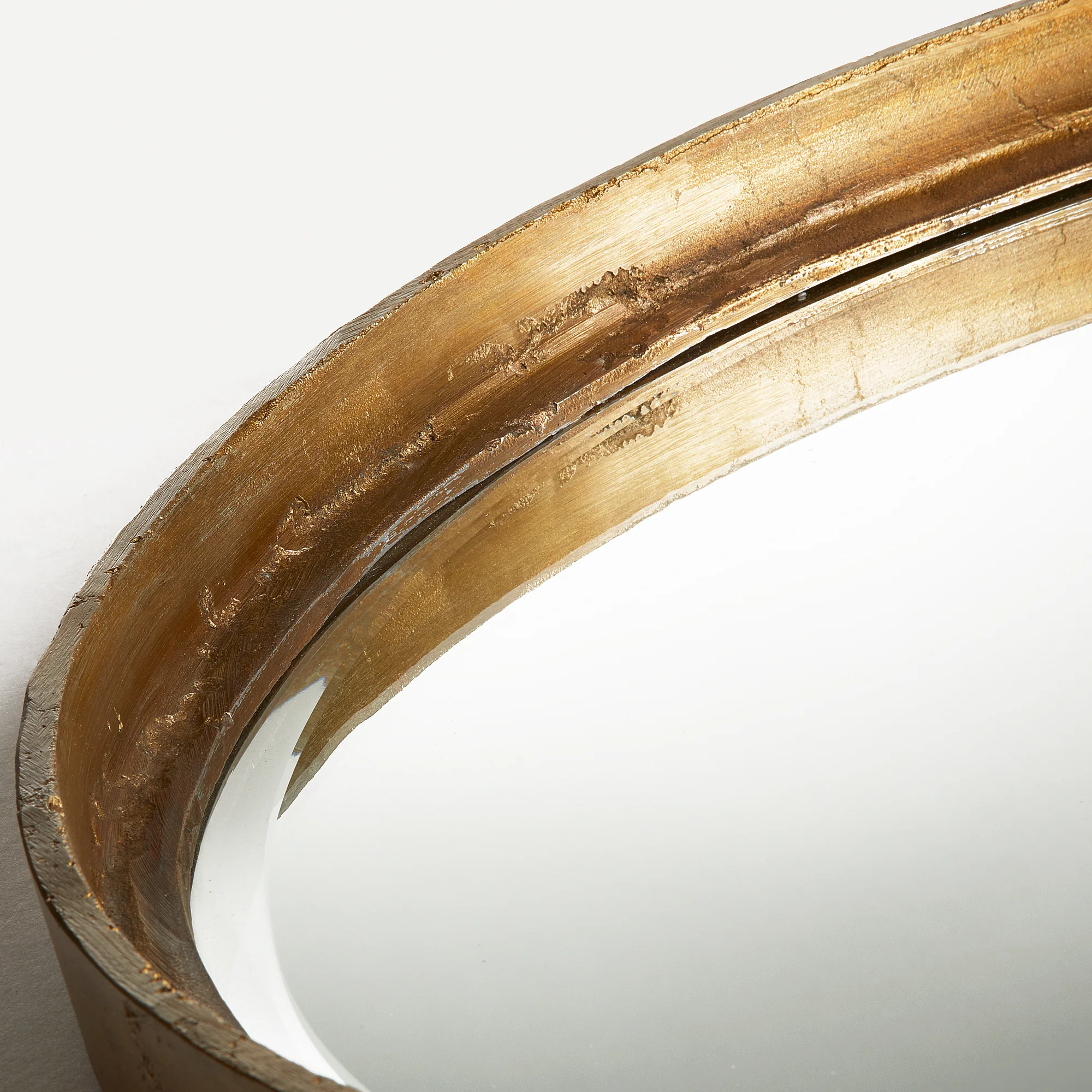 Smaller Feathers mirror in antiqued gold - Image 4
