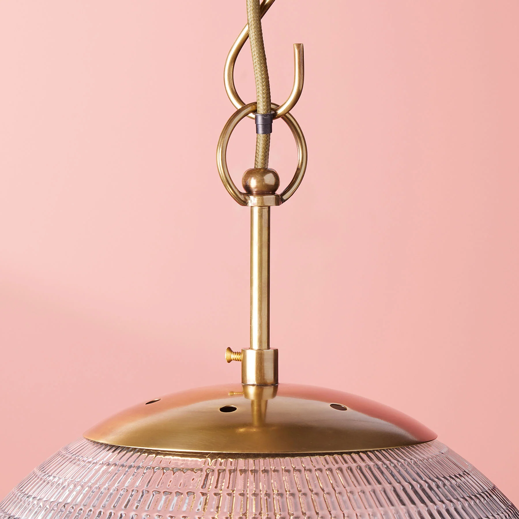 Smaller Holophane pendant light in clear glass - Image 5