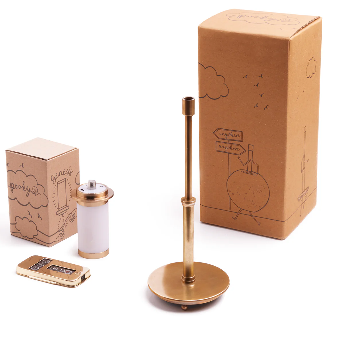 Smaller Pod cordless table lamp in antique brass - Image 11